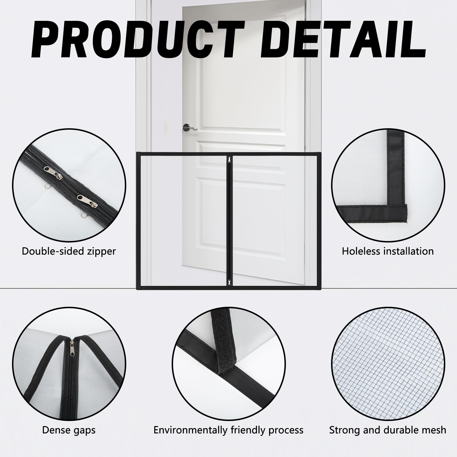 BrightRow 32 H x 44 W Dog Screen Mesh Gate Portable Puppy Safety Fence No Drilling Dog Gates Indoor Outdoor Pet Safety Guard Ess