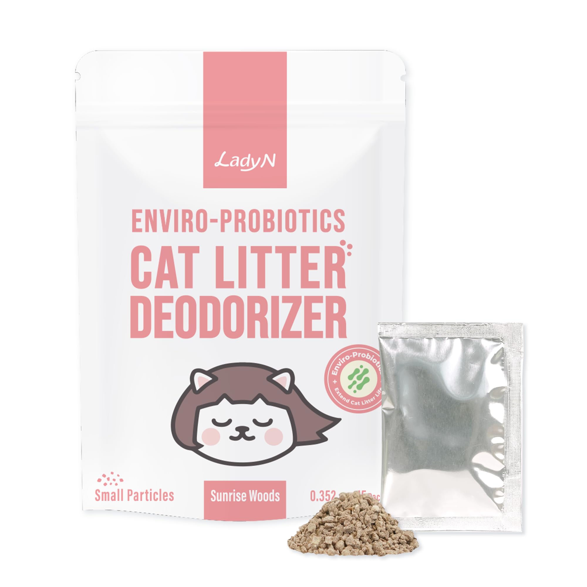 Lady N Cat Litter Deodorizer - Litter Box Odor Eliminator with Enviro-Probiotics,Cation Odor Control,Natural Ingredients Safe fo