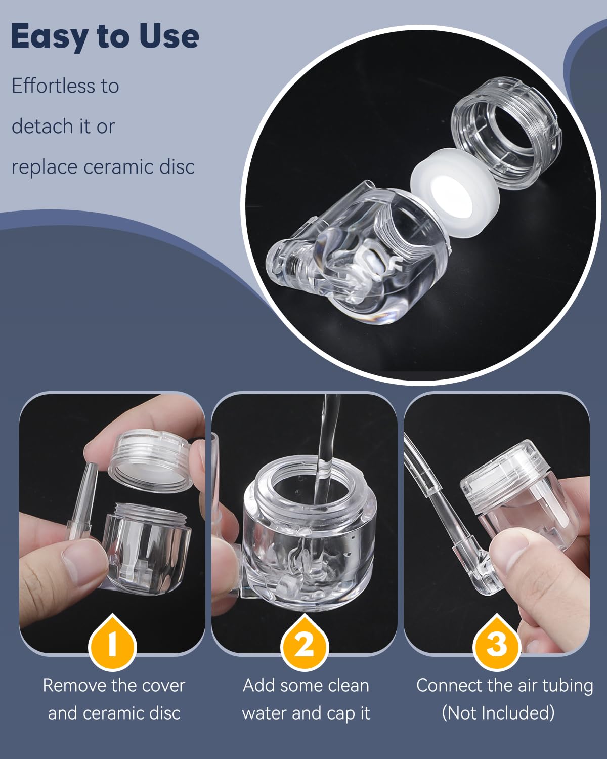 Pawfly CO2 Diffuser for Aquarium Plants, Clear Acrylic, Small Size, Model Pawfly-2082-TP, Includes Ceramic Disc Bubble Counter