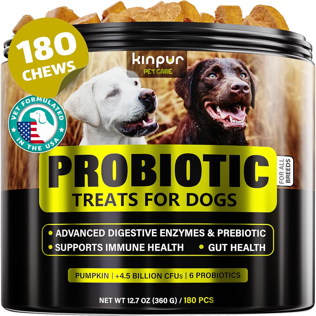 Probiotics Chews for Dogs w/Digestive Enzymes - Dog Probiotics to Support Gut Health, Alleviate Dog Itch, Soothe Itchy Skin, Dog