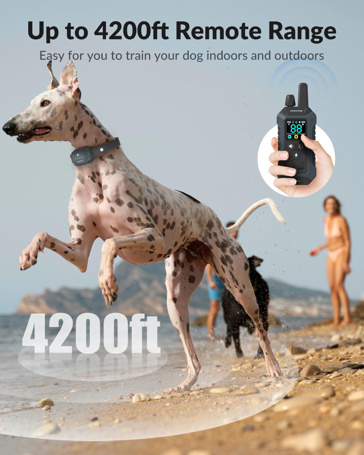 Orientfire Dog Shock Collar With Remote Control, 4200Ft Dog Training Collar For Large Medium Small Dogs 5-120Lbs,Ipx7 Waterproof
