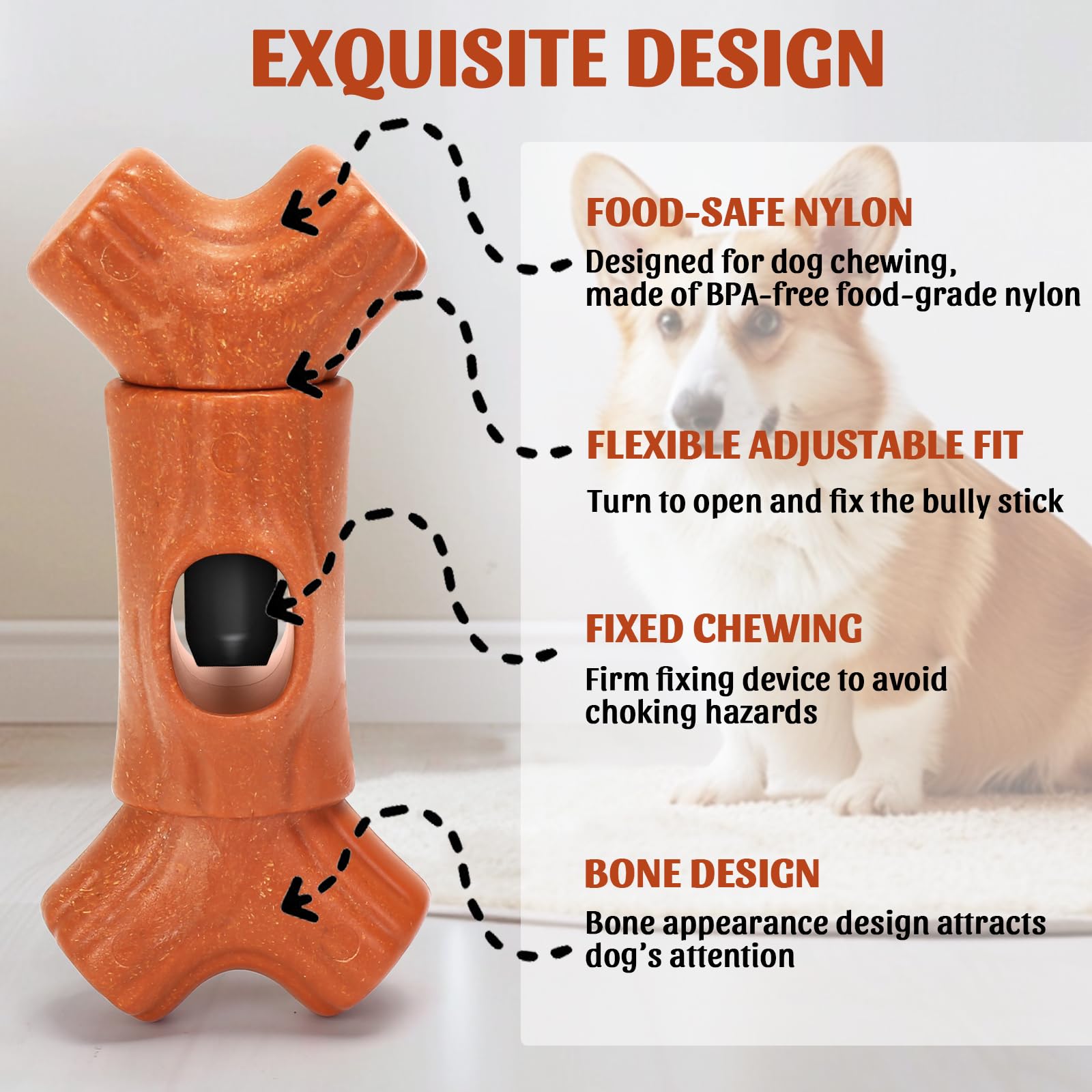 Pleasthome Indestructible Dog Chew Toy, Branch Shape, Gift For Aggressive Chewers