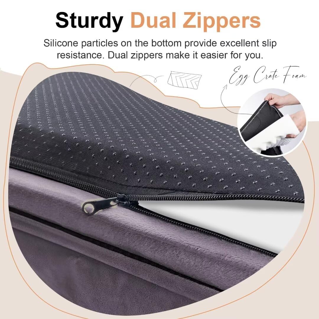 Large Dog Bed Orthopedic Washable: Beds Bolster Xl Bed Medium Large Dogs Egg Crate Foam Couch Sofa Waterproof With Removable Cover - Purple