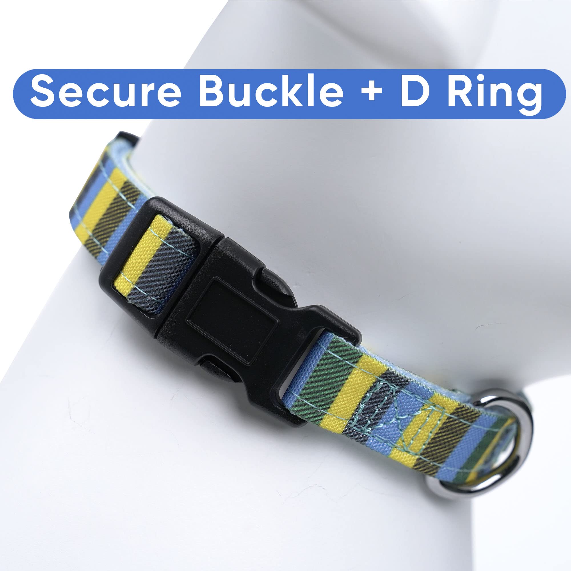 Pawtitas Multicolor Dog Collar Puppy Collar Pet Collar Multicolor Dog Collar Extra Small Dog Collar Blue/Yellow/Green Dog Collar