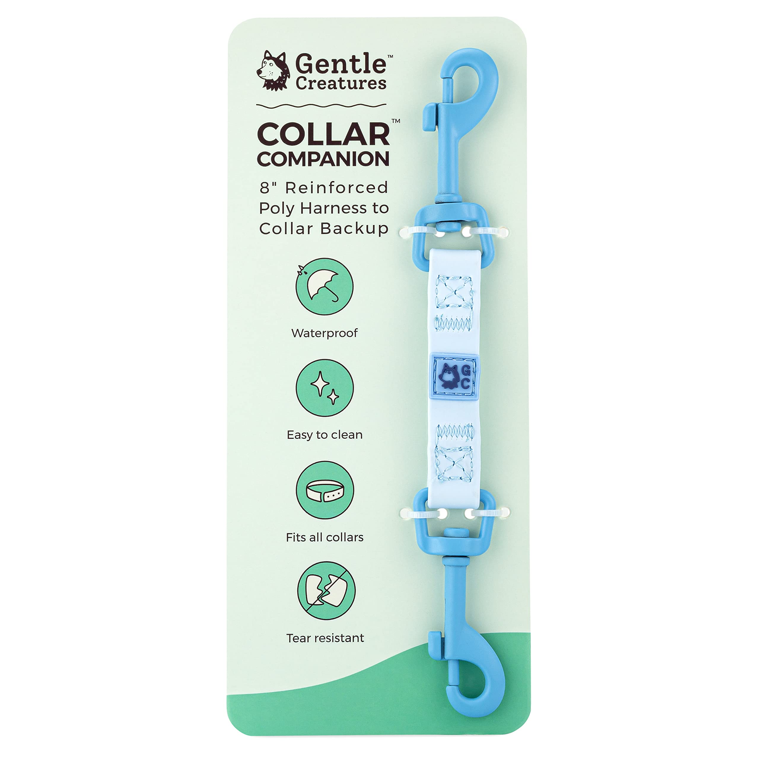 Gentle Creatures Collar Companion - Reinforced, Waterproof Poly Backup Clip For Dog Harness And Collar Safety Clip