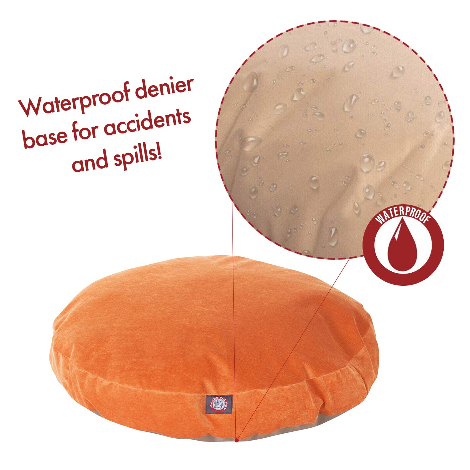 Orange Villa Collection Large Round Pet Dog Bed