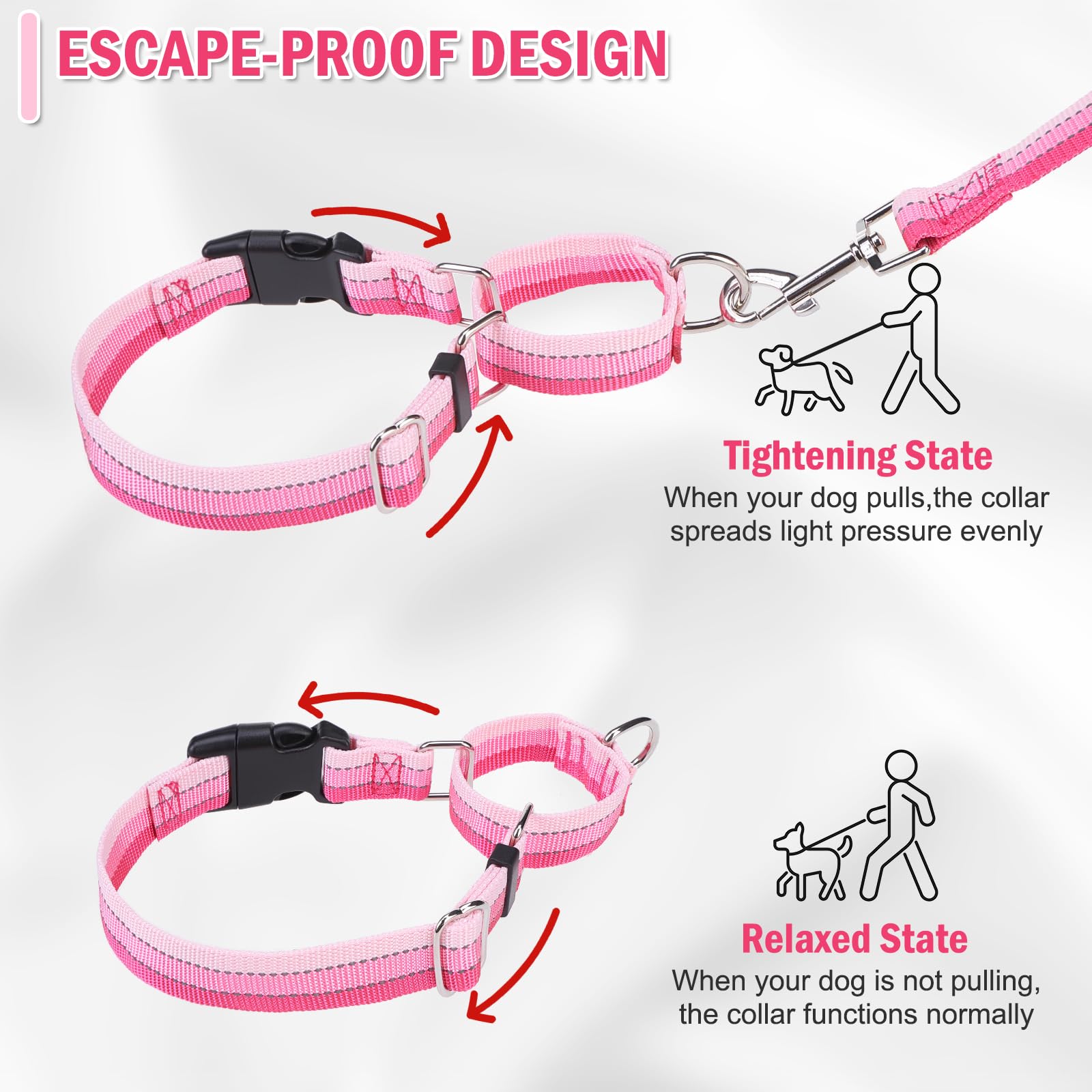 Esgpet Martingale Dog Collar And Leash Set For Walking, Playing, Training, Reflective Adjustable Puppy Collars With Leash For Sm