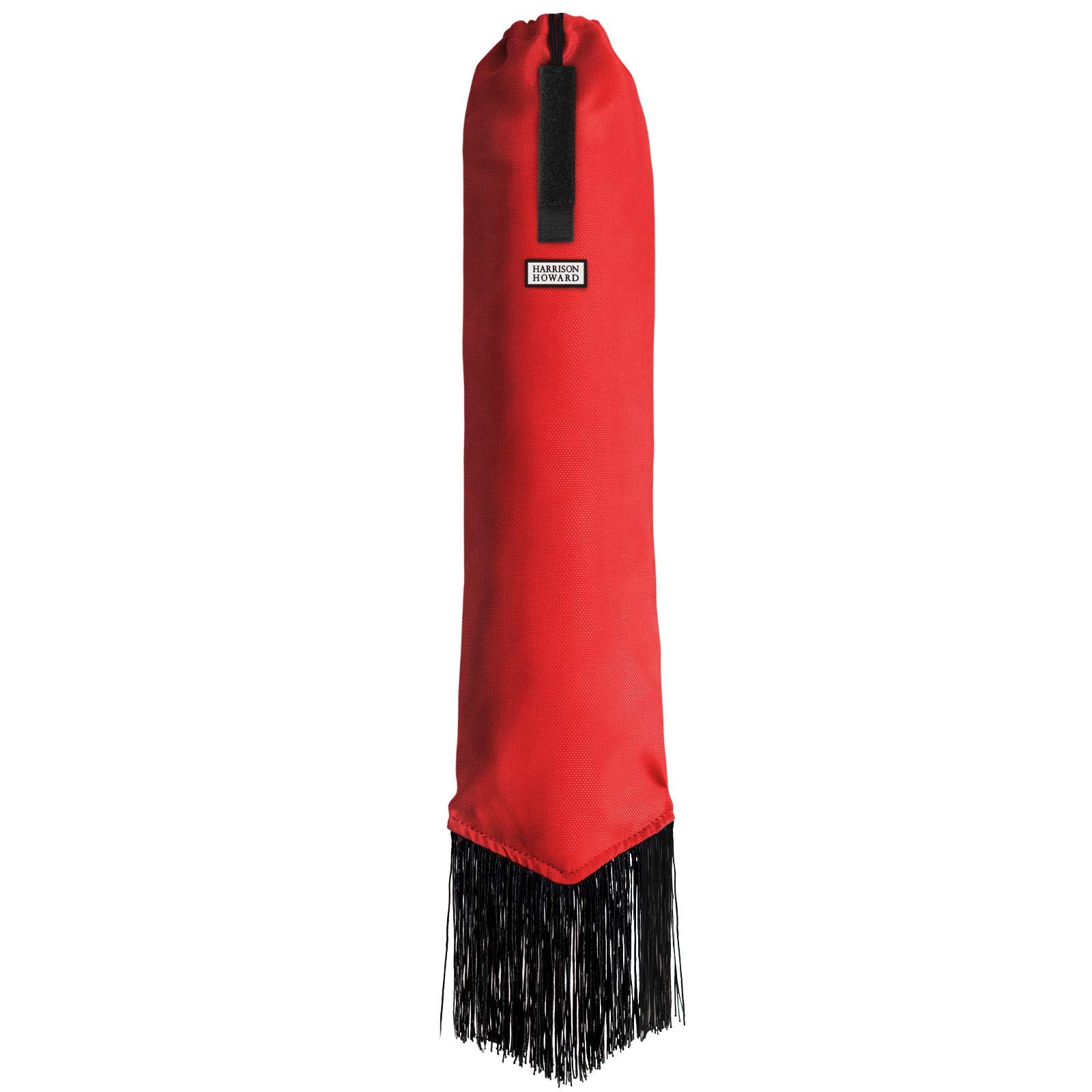 Harrison Howard Smooth Lightweight Adjustable Fastener Nylon Horse Tail Bag With Fringe-Scarlet Red