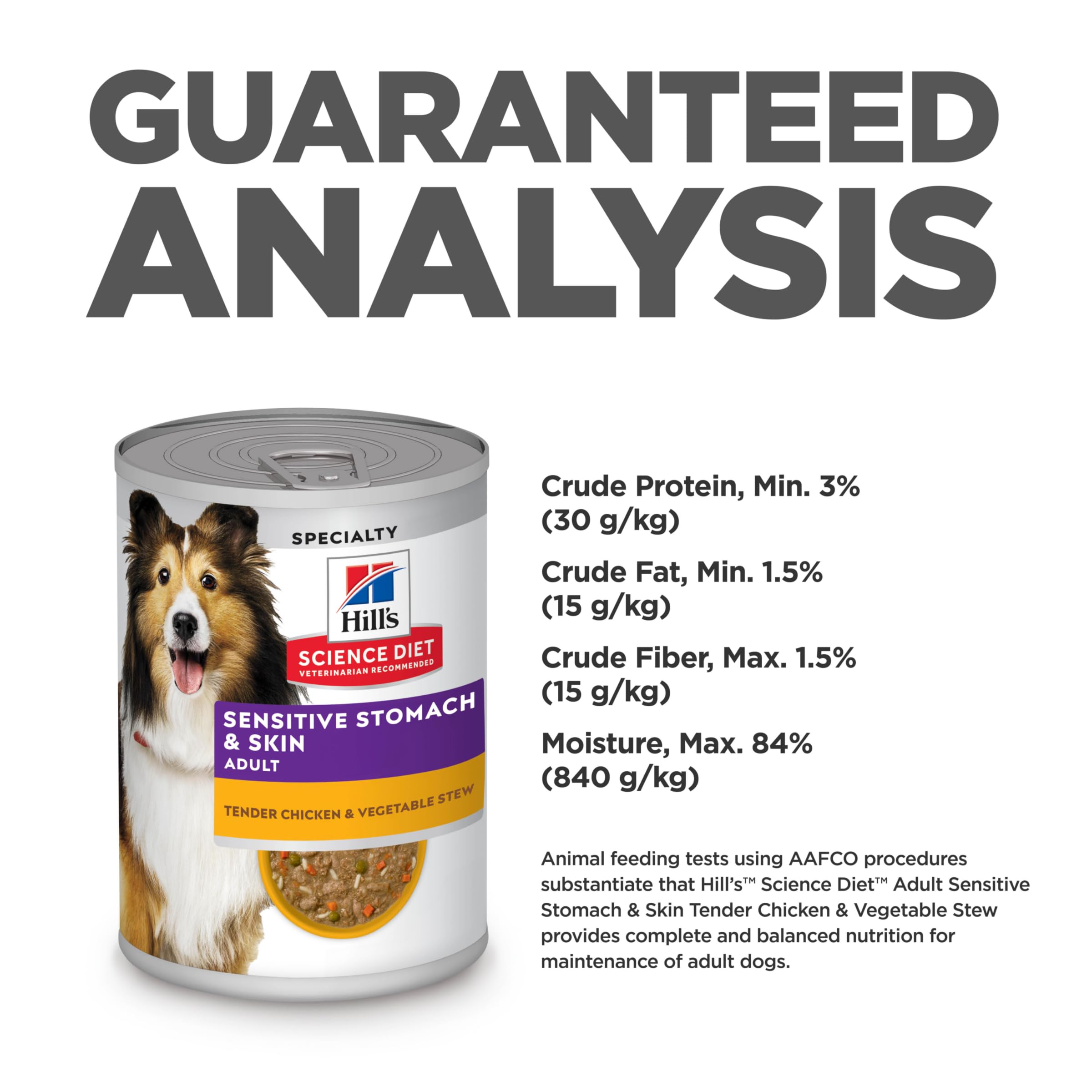 Hills Science Diet Sensitive Stomach & Skin, Adult 1-6, Stomach & Skin Sensitivity Support, Wet Dog Food, Tender Chicken & Vege