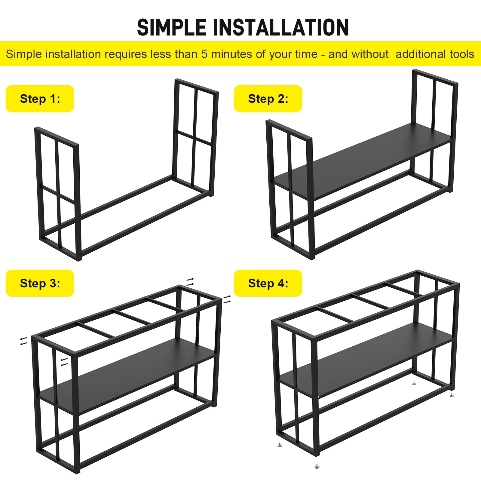 Likeem Fish Tank Stand Metal Aquarium Stand 55 Gallon Aquarium Turtle Tank 48.4 x 14.17 x 29.5
