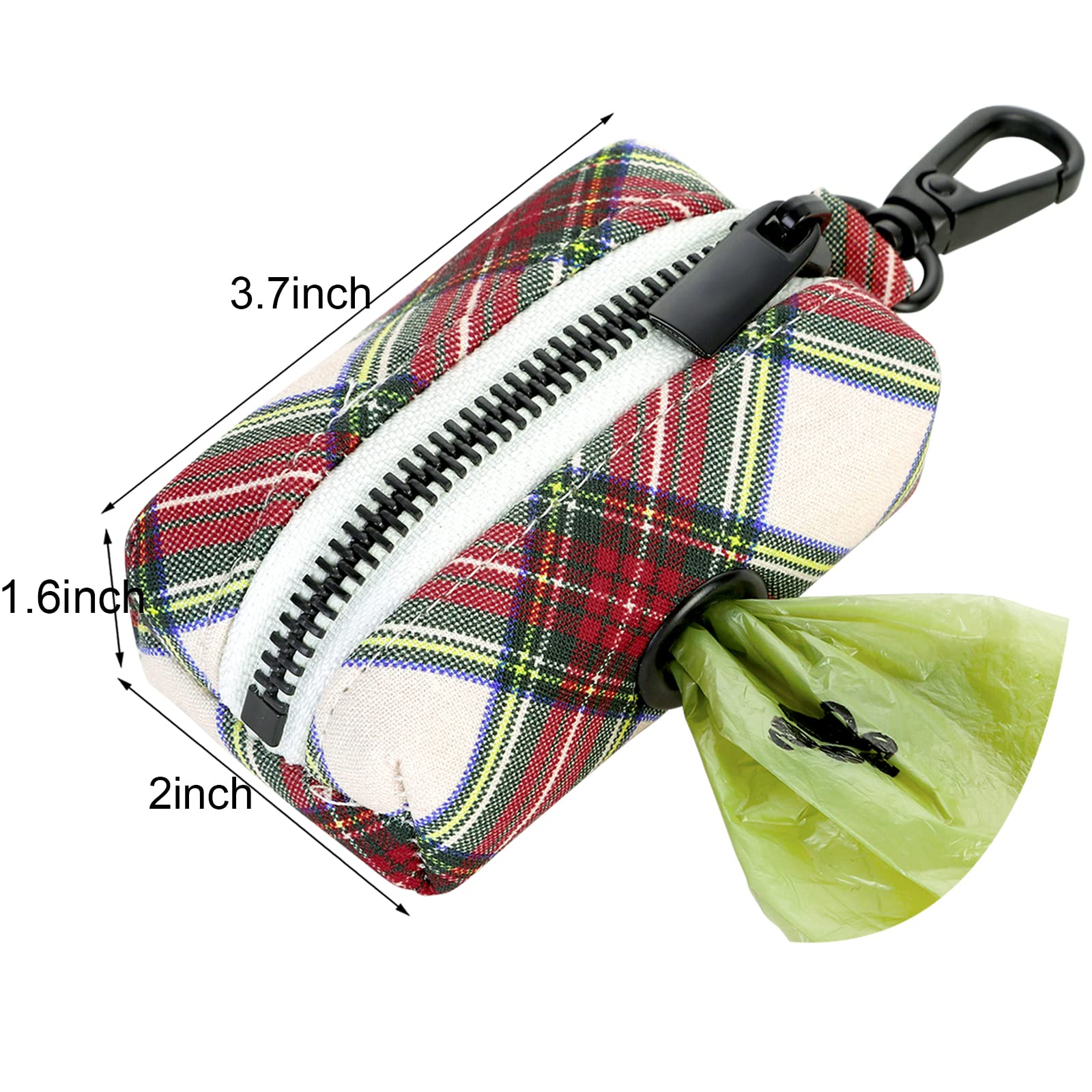 Aring Pet Dog Poop Bag Dispenser, Cotton Doggy Poop Bags Holders Attach To Any Leashes, Portable Washable Christmas Pet Waste Po