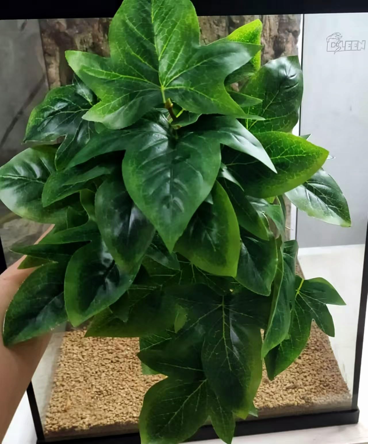 KERUIDENG Reptile Plants for Terrarium Decor, Amphibian Habitat Decor, Reptile Tank Accessories, Artificial Hanging Plants with