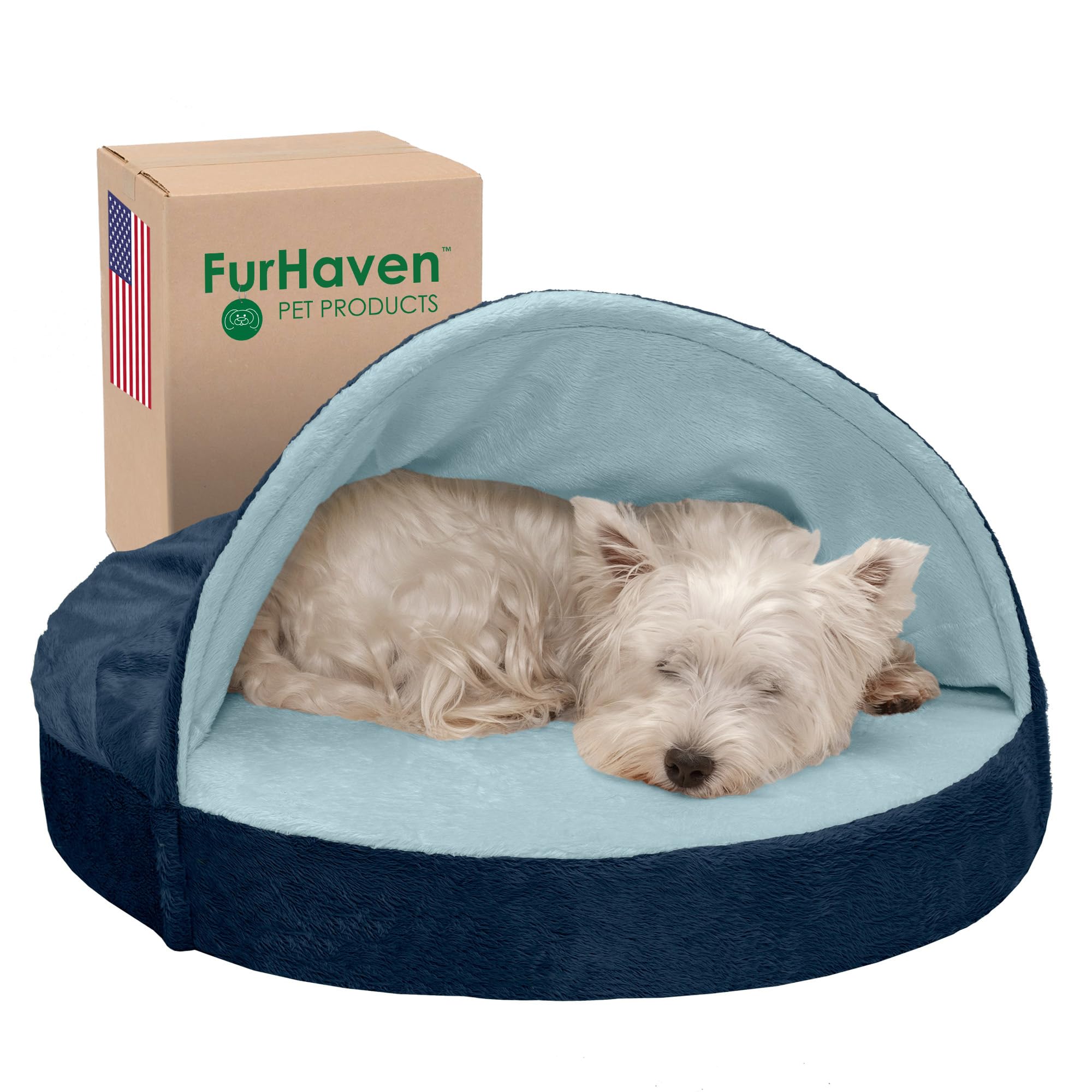 Furhaven 26 Round Cooling Gel Dog Bed for Medium/Small Dogs w/ Removable Washable Cover, For Dogs Up to 30 lbs - Microvelvet Snu