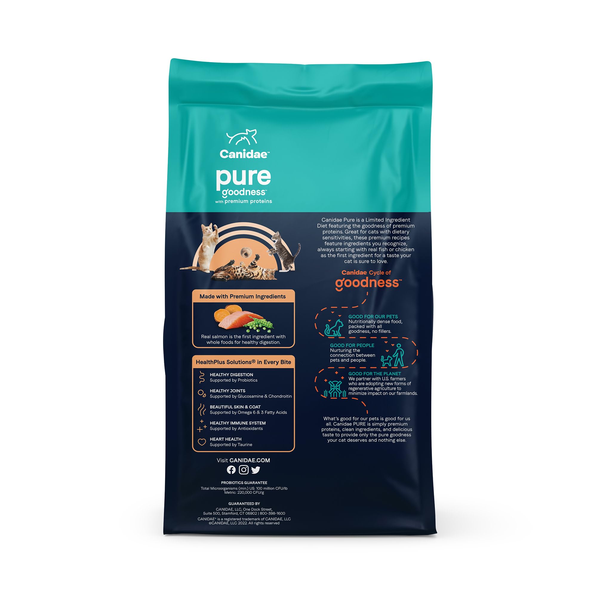 Canidae Pure Limited Ingredient Premium Dry Cat Food, Real Salmon Recipe, 10 lbs, Grain Free