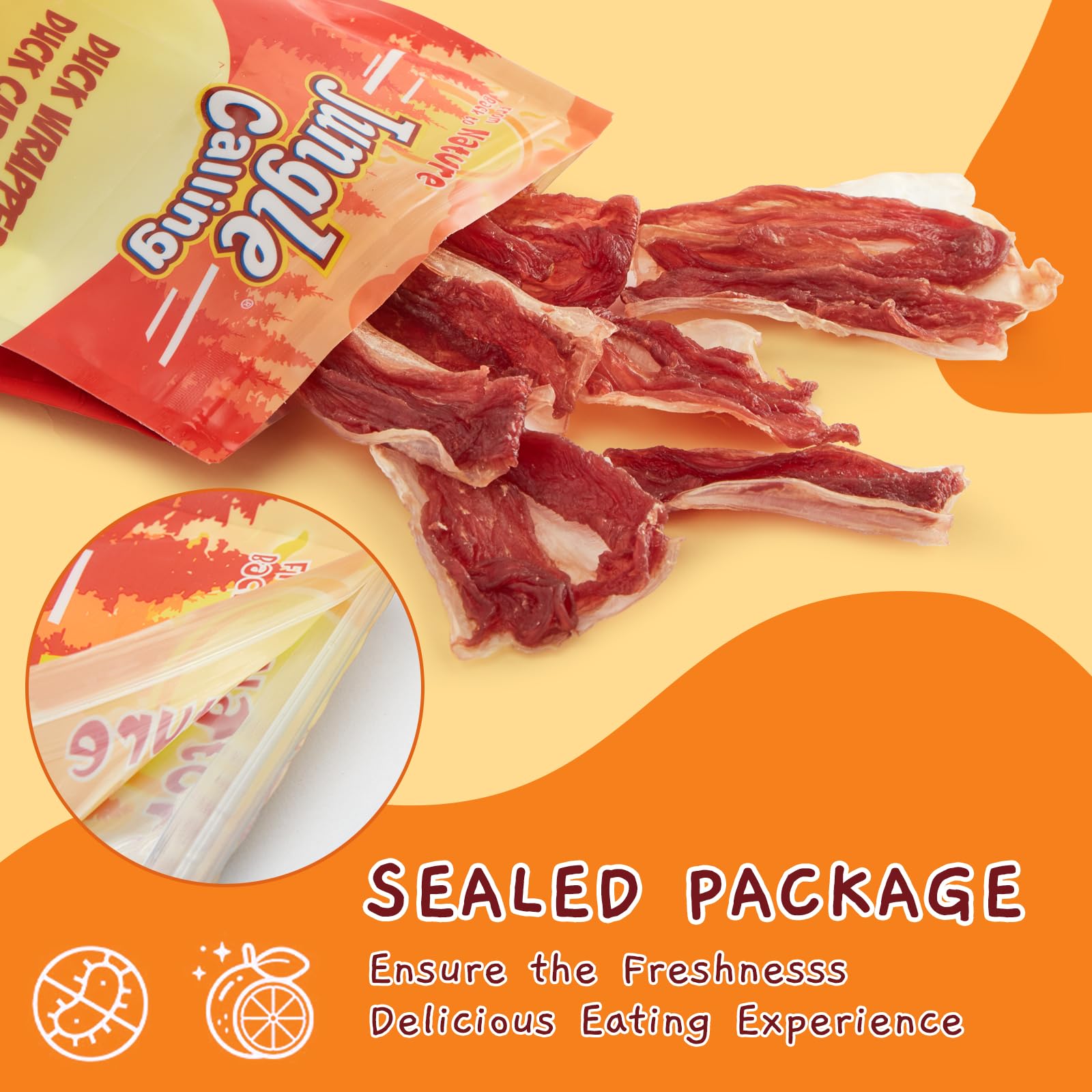 Jungle Calling Duck Wrapped Bones Dog Treats, Made with Real Meat & Cartilage, Rawhide Free Dogs Snacks,Healthy, Easily Digestib