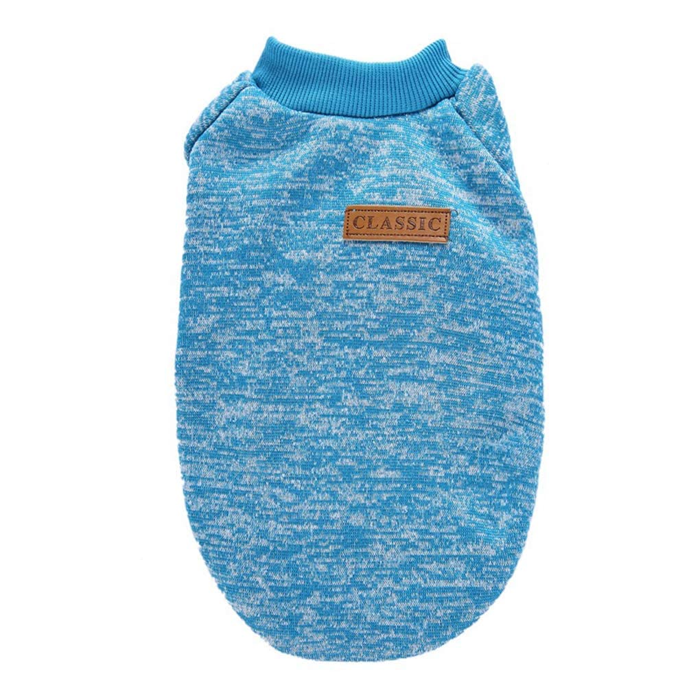 Jecikelon Pet Dog Clothes Dog Sweater Soft Thickening Warm Pup Dogs Shirt Winter Puppy Sweater For Dogs (X-Large, Light Blue)