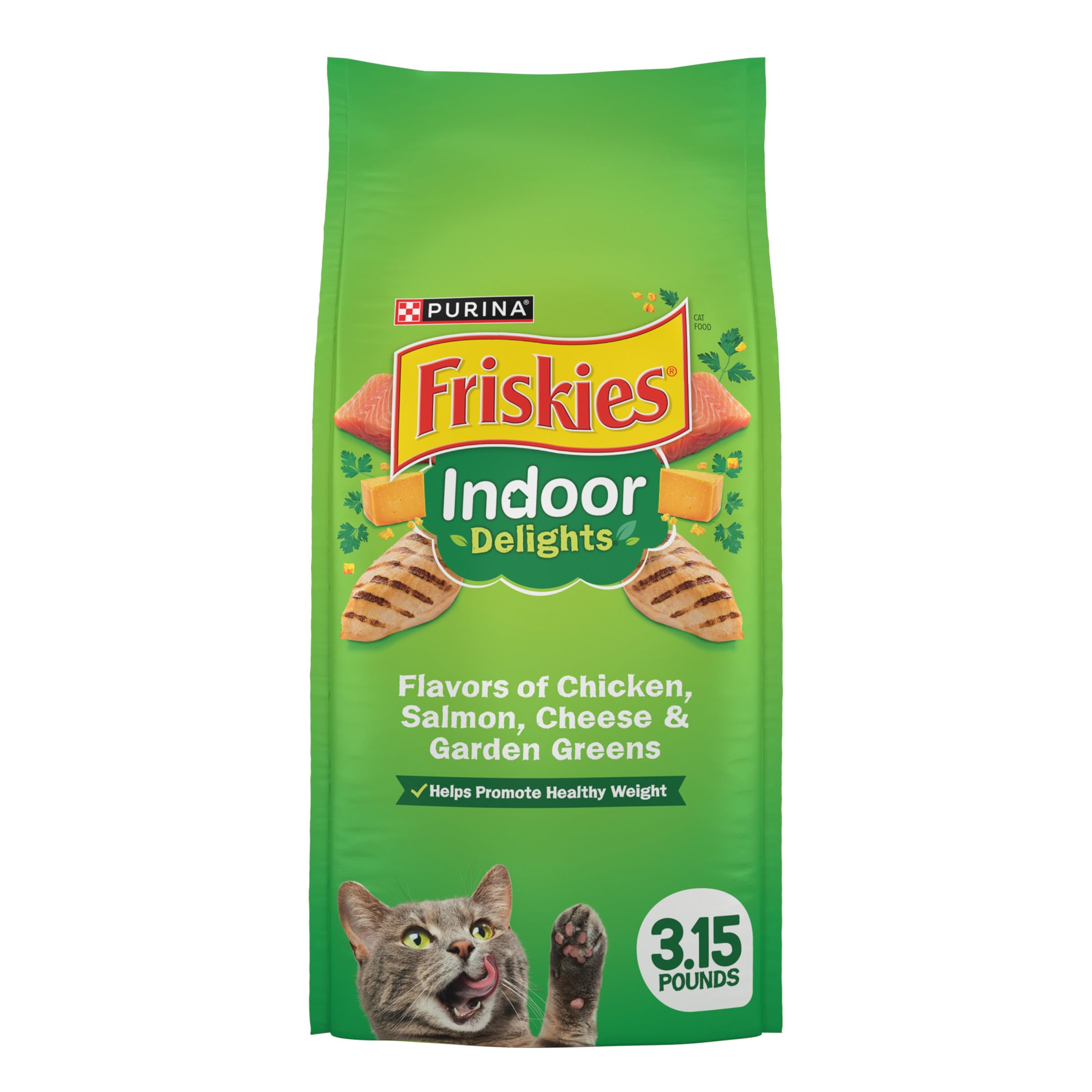 Purina Friskies Indoor Dry Cat Food, Indoor Delights - (Pack of 4) 3.15 lb. Bags