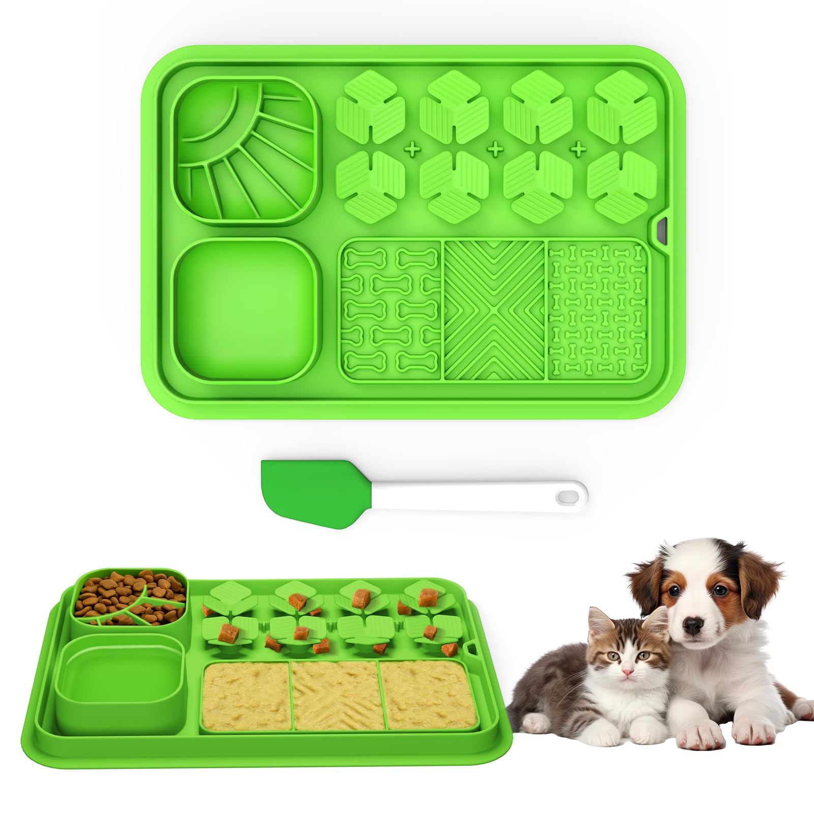 Lick Mat for Dogs,Slow Feeder Bowl for Dogs and Cats, Silicone Lick Mat & Snuffle Mat - Interactive Puzzle Feeder to Slow Eating