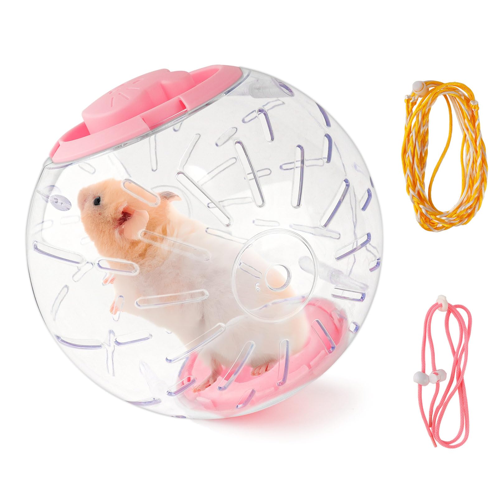 7.1Inch Hamster Exercise Ball, Hamster Transparent Running Ball With Traction Rope And Back Rope, Hamster Cage Accessories For H