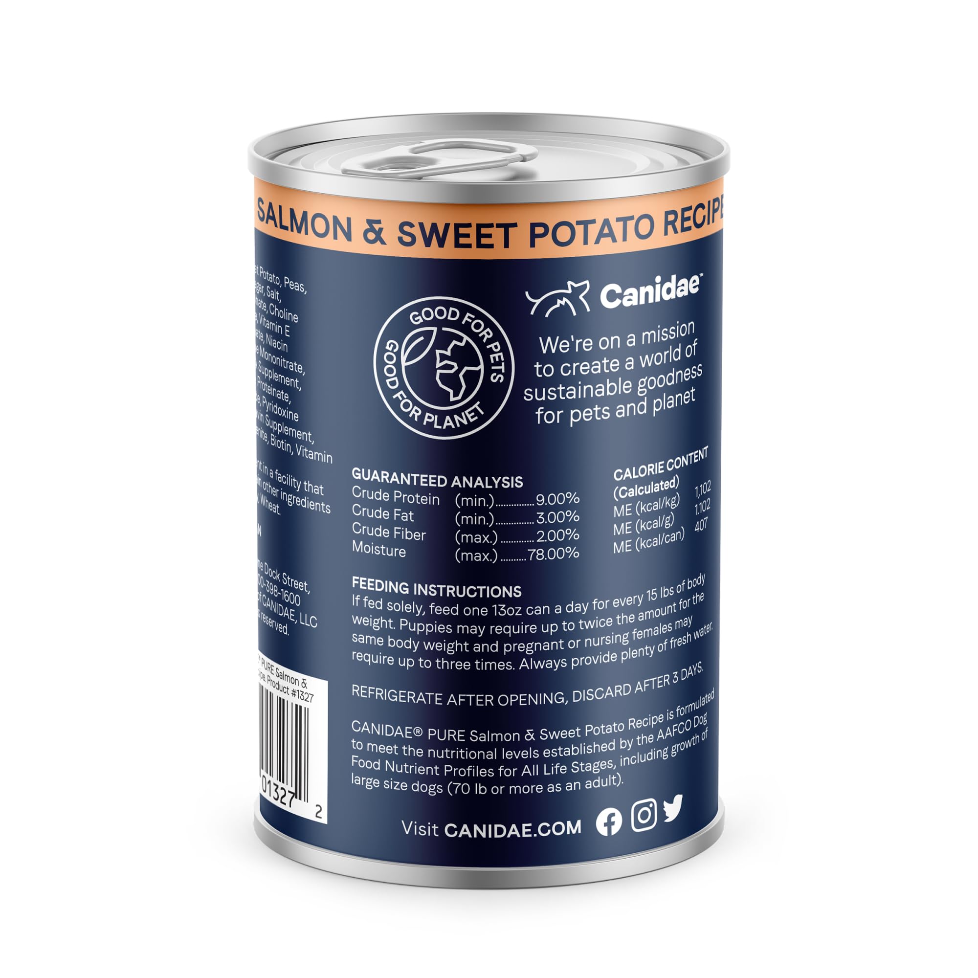 Canidae Pure Adult Wet Dog Food, Salmon & Sweet Potato, 13 oz.