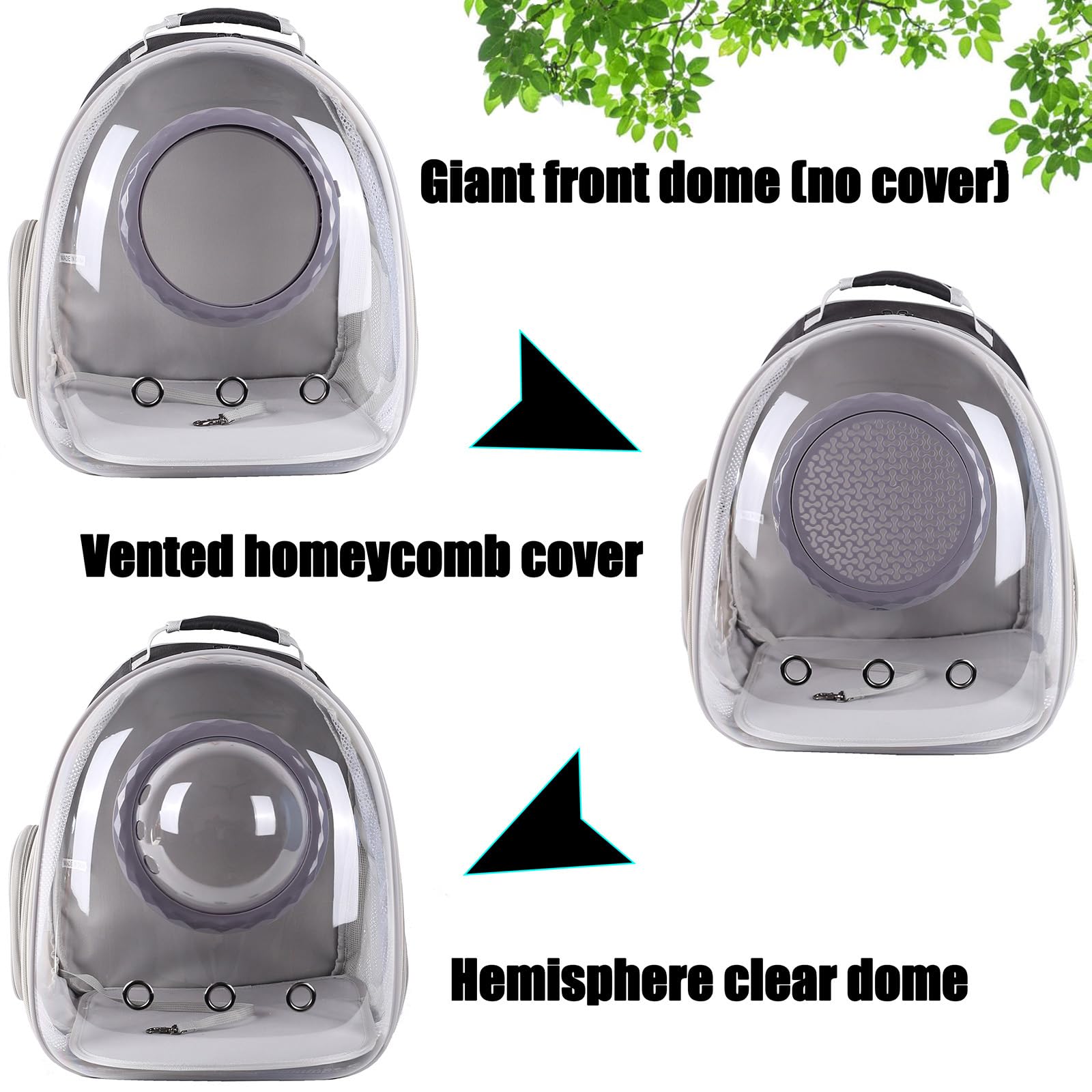 Clear Bubble Window Cat Backpack, Space Capsule Astronaut Transparent Bubble Dome Pet Carrier Backpack For Kitten Bunny Small Pu