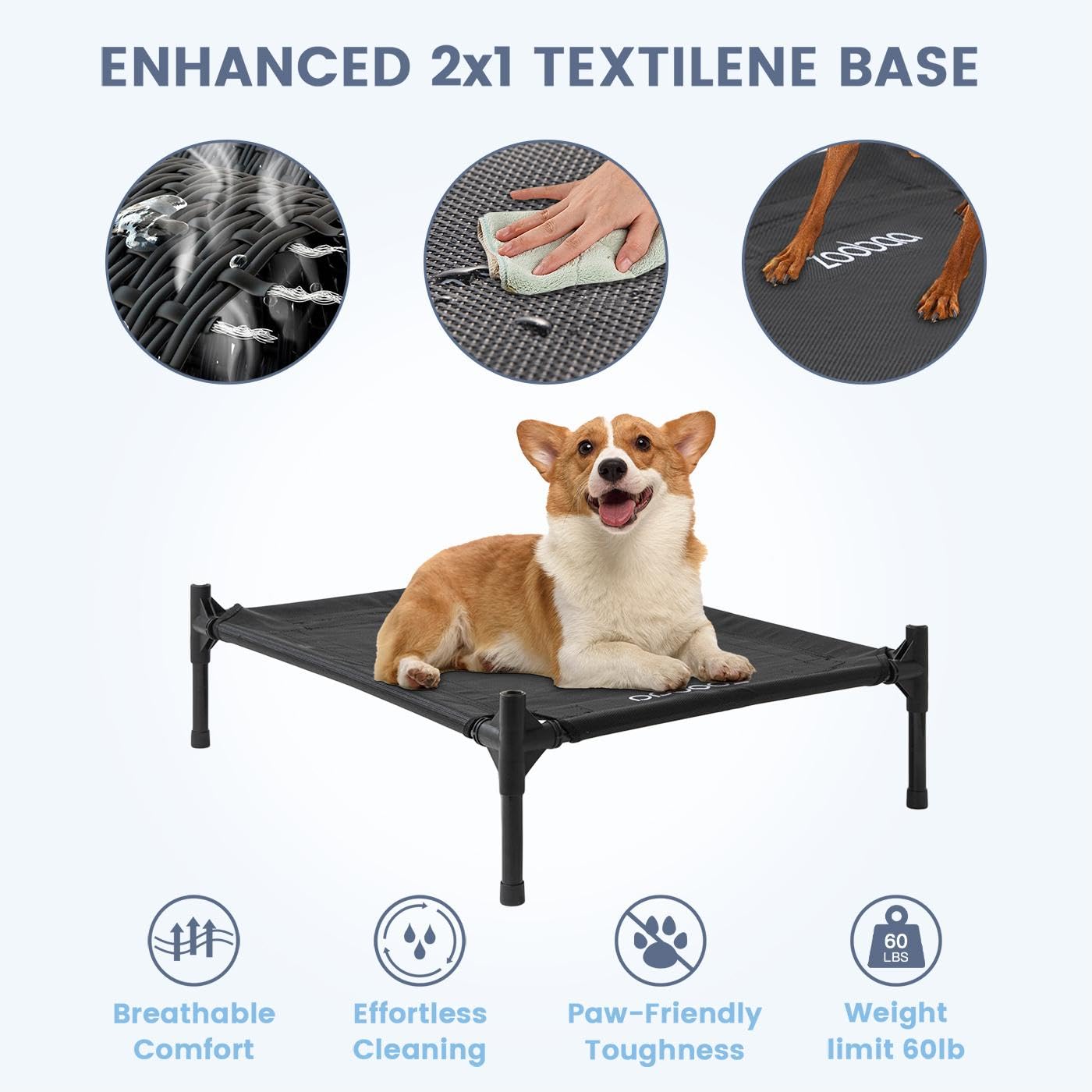 Zooba 29 2-in-1 Dog House for Medium Dogs, Elevted Dog House Outdoor/Indoor, Weatherproof Elevated Pet Shelter, Breathable Mesh