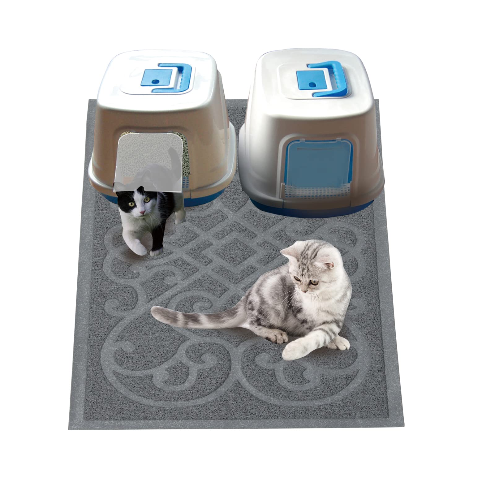 Petlike Cat Litter Mat, Thick Litter Trapping Mat, Durable Litter Box Mat Waterproof, Indoor Mat Washable Mats With Non-Slip Backing, Soft On Kitty Paws And Easy To Clean, Phthalate Free