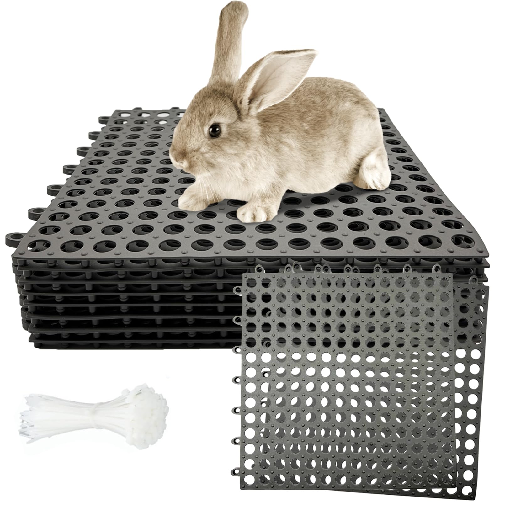 Niwaes Rabbit Cage Mat For Feet - Pack Of 8 Plastic Rabbits Resting Mats 12X12 Bunny Foot Pad Small Animal Cage Accessories For 