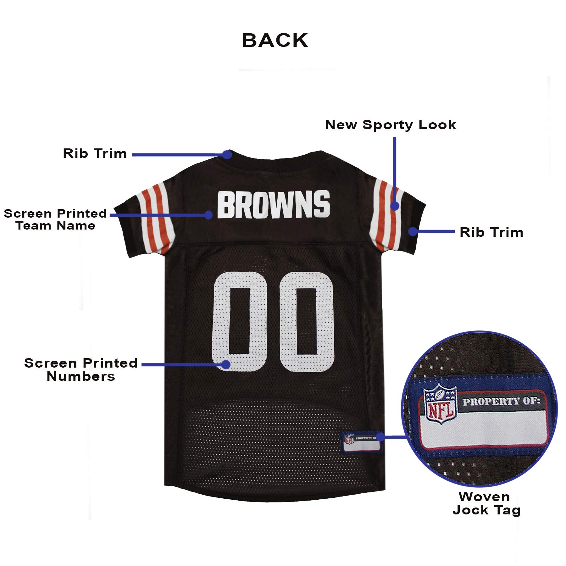 Nfl Cleveland Browns Dog Jersey, Size: Large. Best Football Jersey Costume For Dogs & Cats. Licensed Jersey Shirt