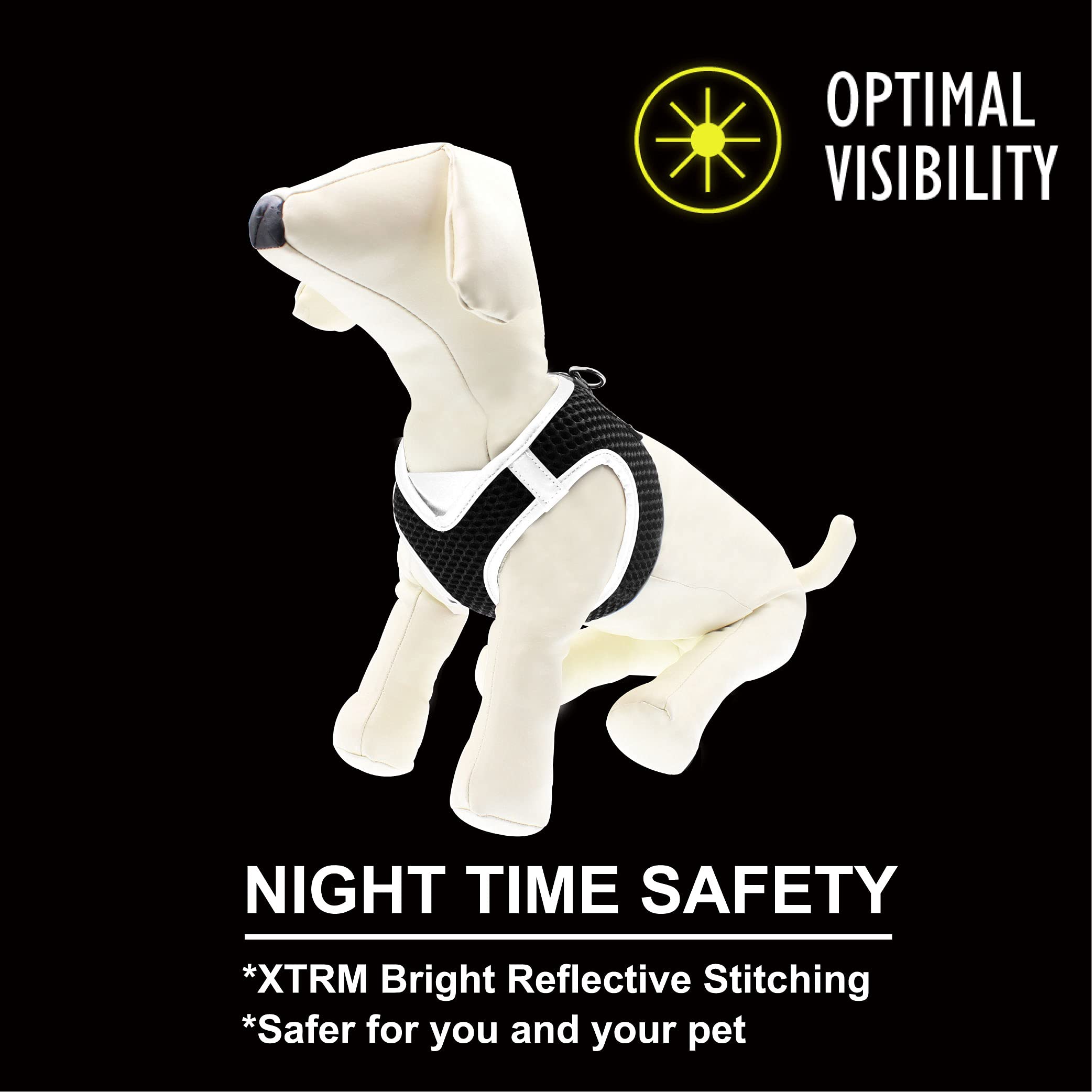 KRUZ PET Dog Harness (Chest 18.5-19.5, Weight 15-20 lbs) Athletica Adjustable Heavy Duty No Choke Puppy Vest for Small Dogs Ligh