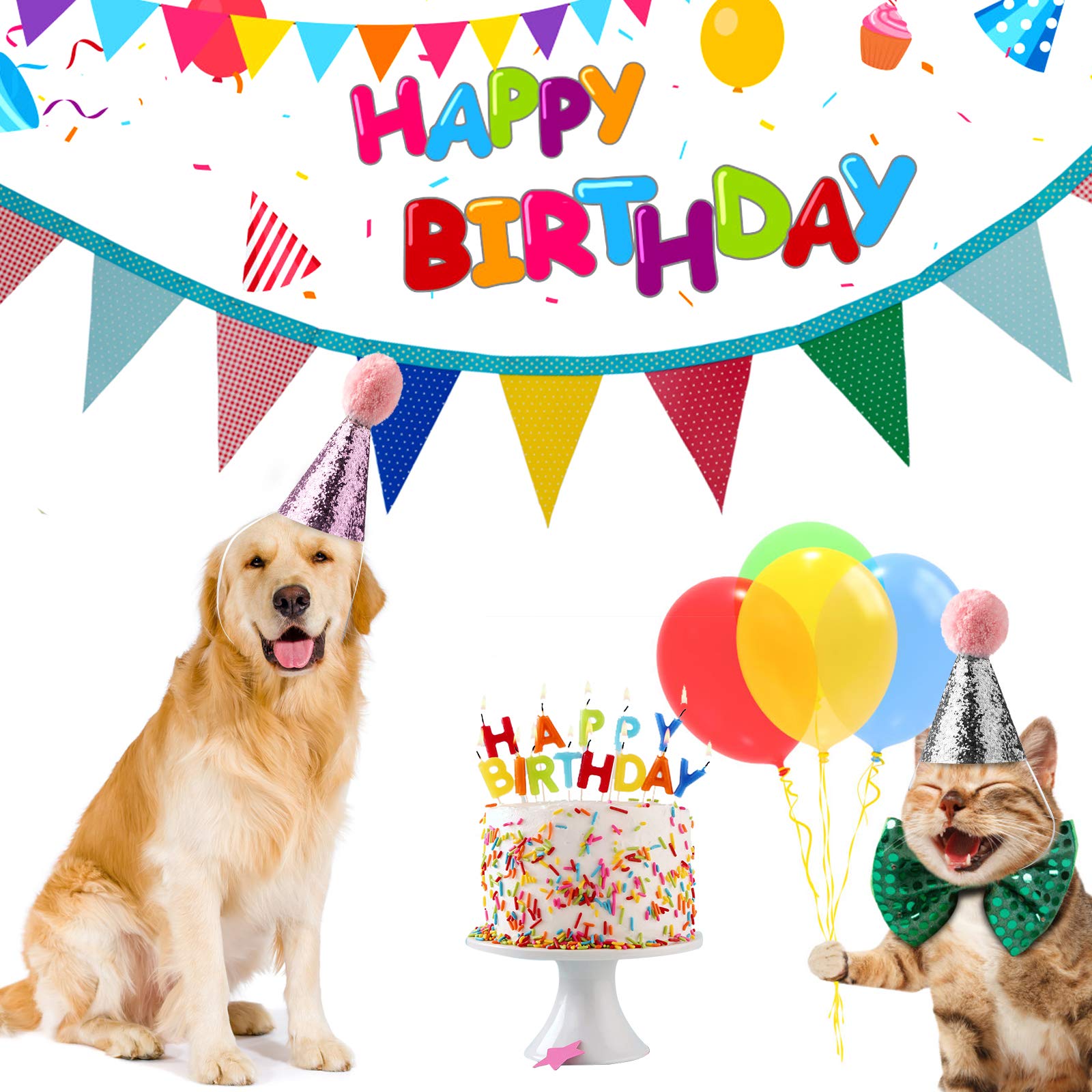 3Pcs Dog Birthday Hat For Pets Party Decoration Supplies