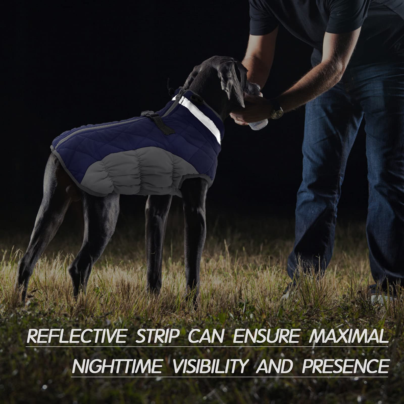 Fuamey Dog Coat,Warm Dog Jacket Winter Coat Paded Dog Fleece Vest Reflective Dog Cold Weather Coats With Built In Harness Waterproof Windproof Dog Snow Jacket Clothes With Zipper Blue Xxx-Large