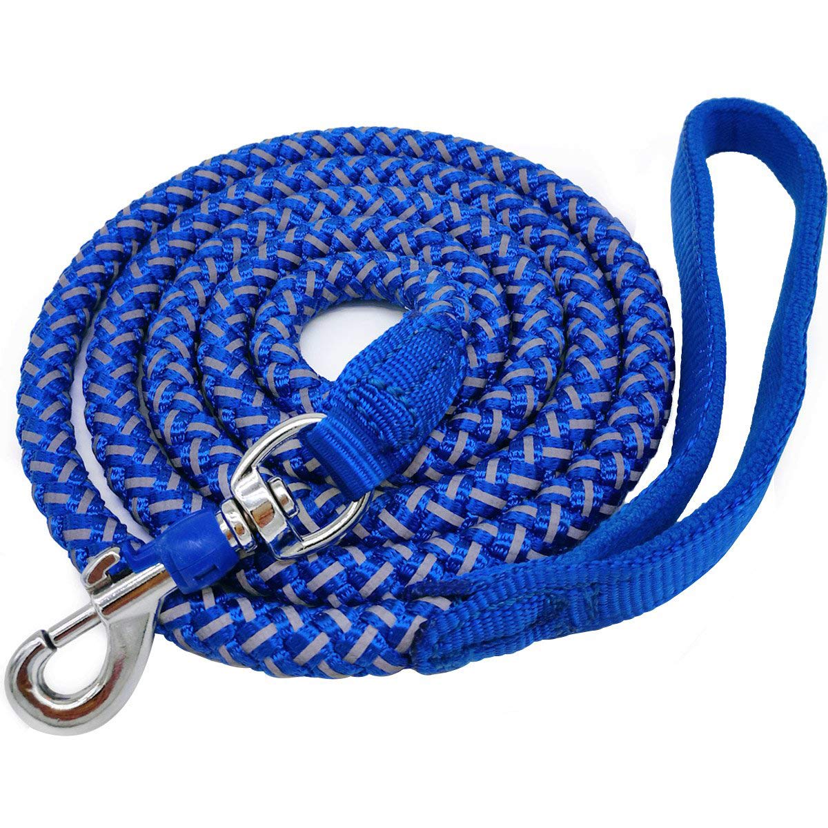 Mycicy Reflective Dog Leash 3Ft 4Ft 6Ft 10Ft, Heavy Duty Dog Leash Nylon Braided Strong Rope Dog Lead For Small Medium Large Dogs Walking Leash (Blue 6Ft)