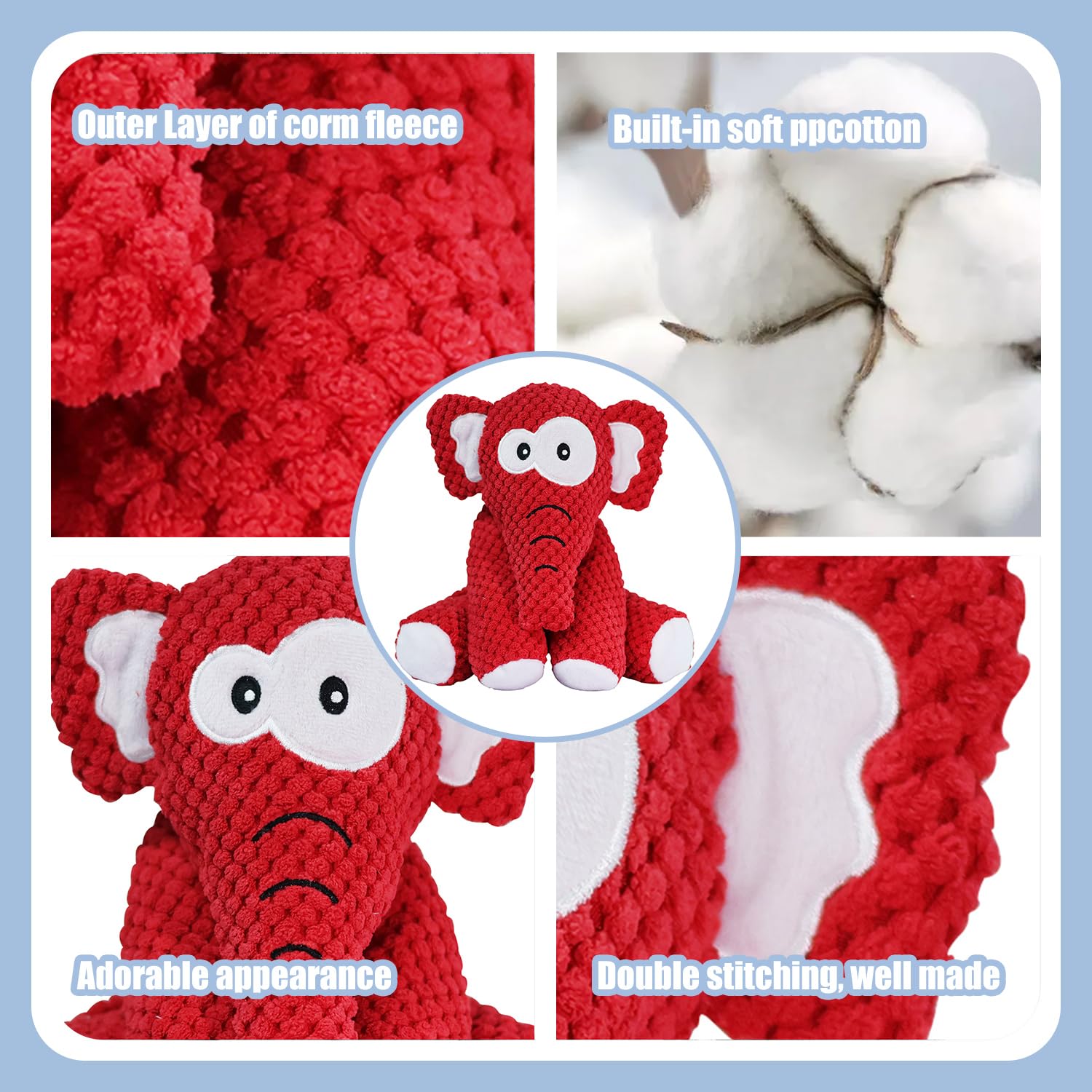 Bzonsmart Dog Toys, Squeaky And Crinkle Plush Dog Toy For Puppy,Small, Medium, And Large Breeds,Cute Soft Stuffedtoys For Teeth