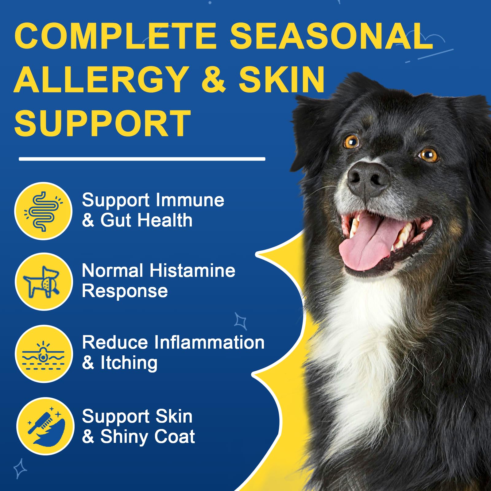 Dog Allergy Relief Chews, Itch Relief for Dogs, Colostrum, Probiotics for Dogs Support Immunity, Omega 3, Honey for Dry & Itchy