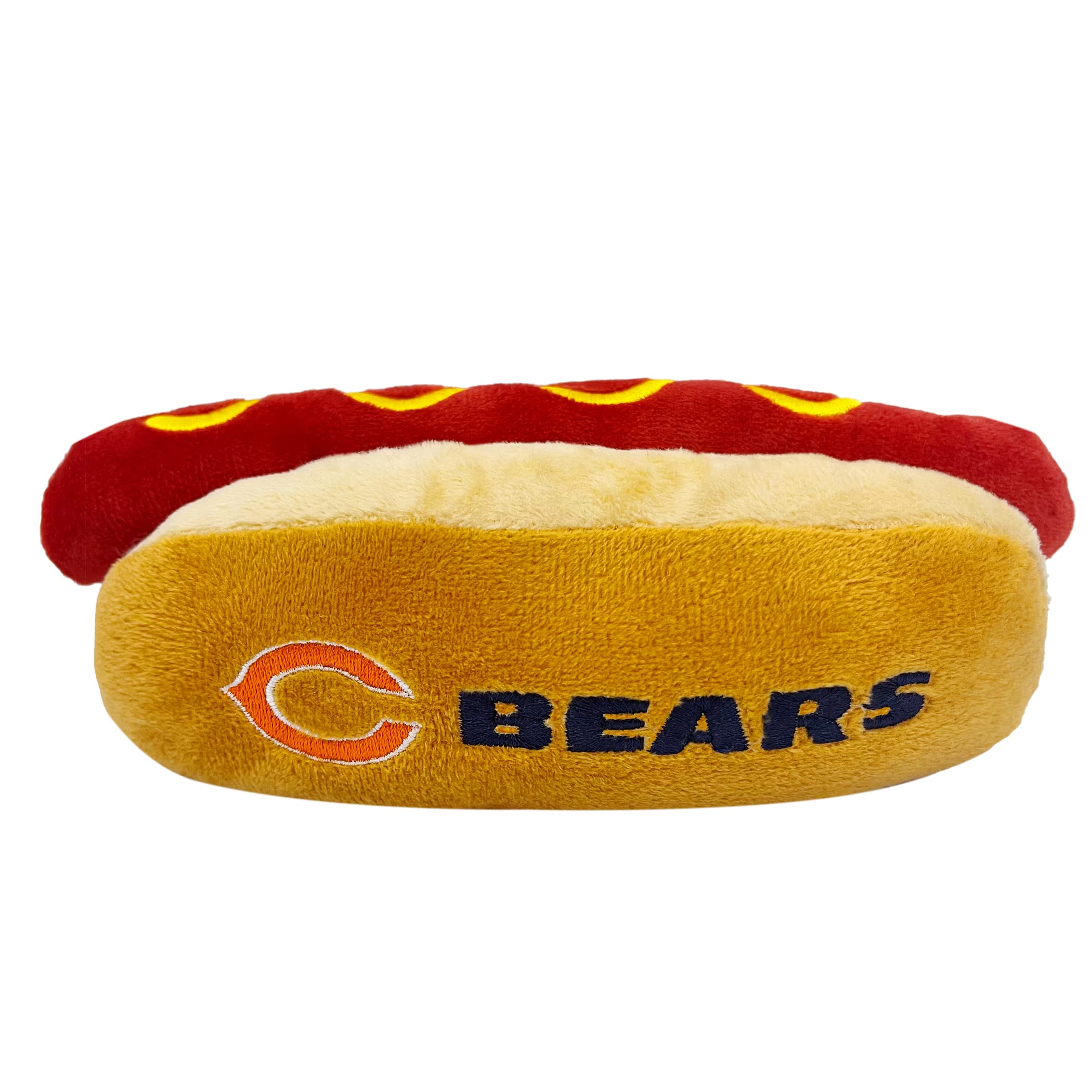 Pets First NFL Chicago Bears HOT Dog Plush Dog & CAT Squeak Toy - Cutest HOT-Dog Snack Plush Toy for Dogs & Cats with Inner Sque