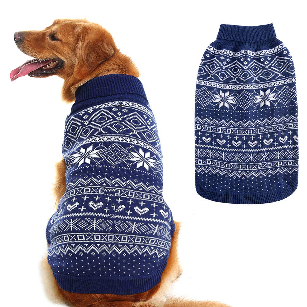 HOMIMP Argyle Dog Sweater - Warm Winter Coat for Small, Medium & Large Dogs, Ugly Puppy Sweater, Soft Coat, Pet Clothing for Boy