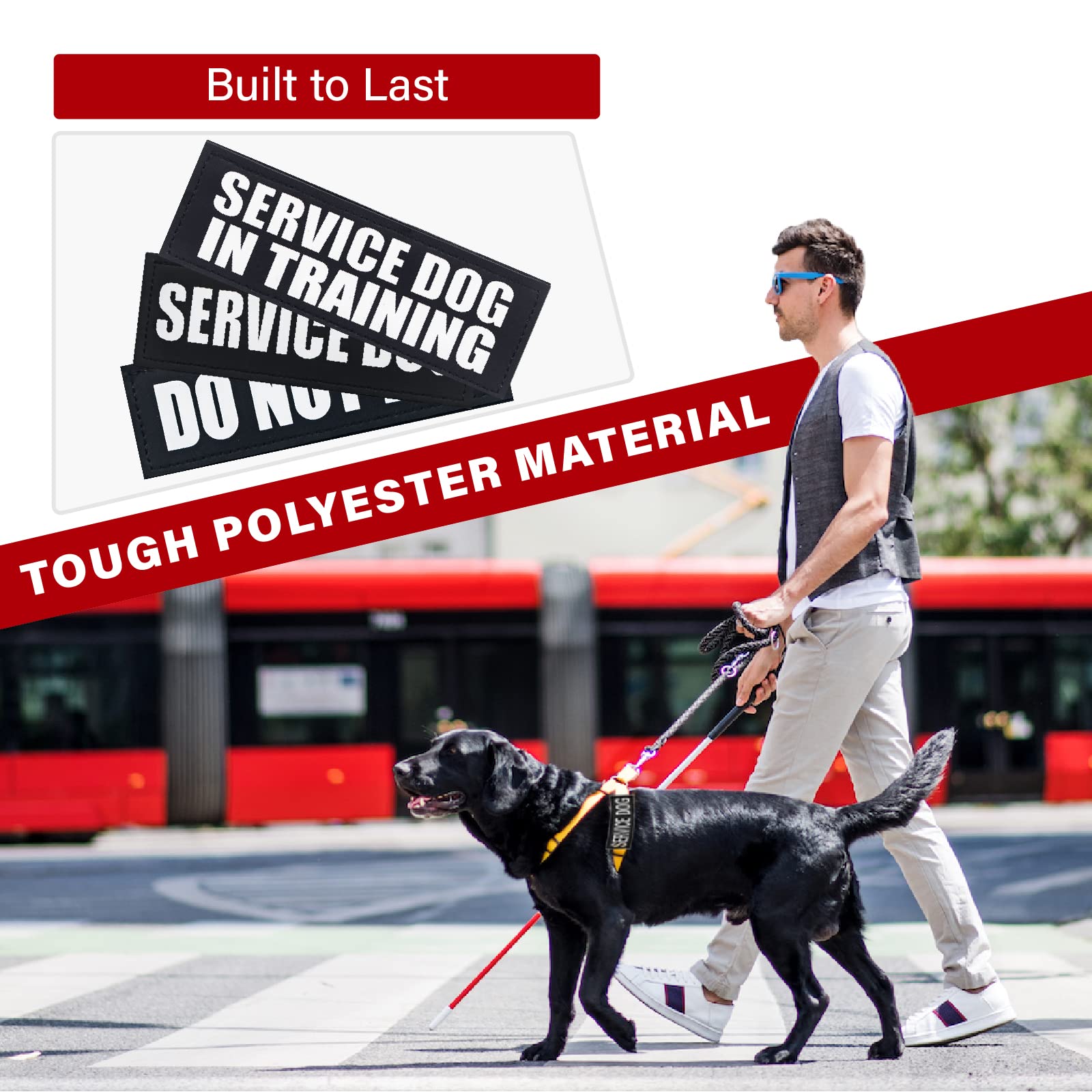 2Pack Removable Service Dog Patch, Black Patches With Hook Backing For Dog Harness, Vest Patches For Dogs, In Training-Xs