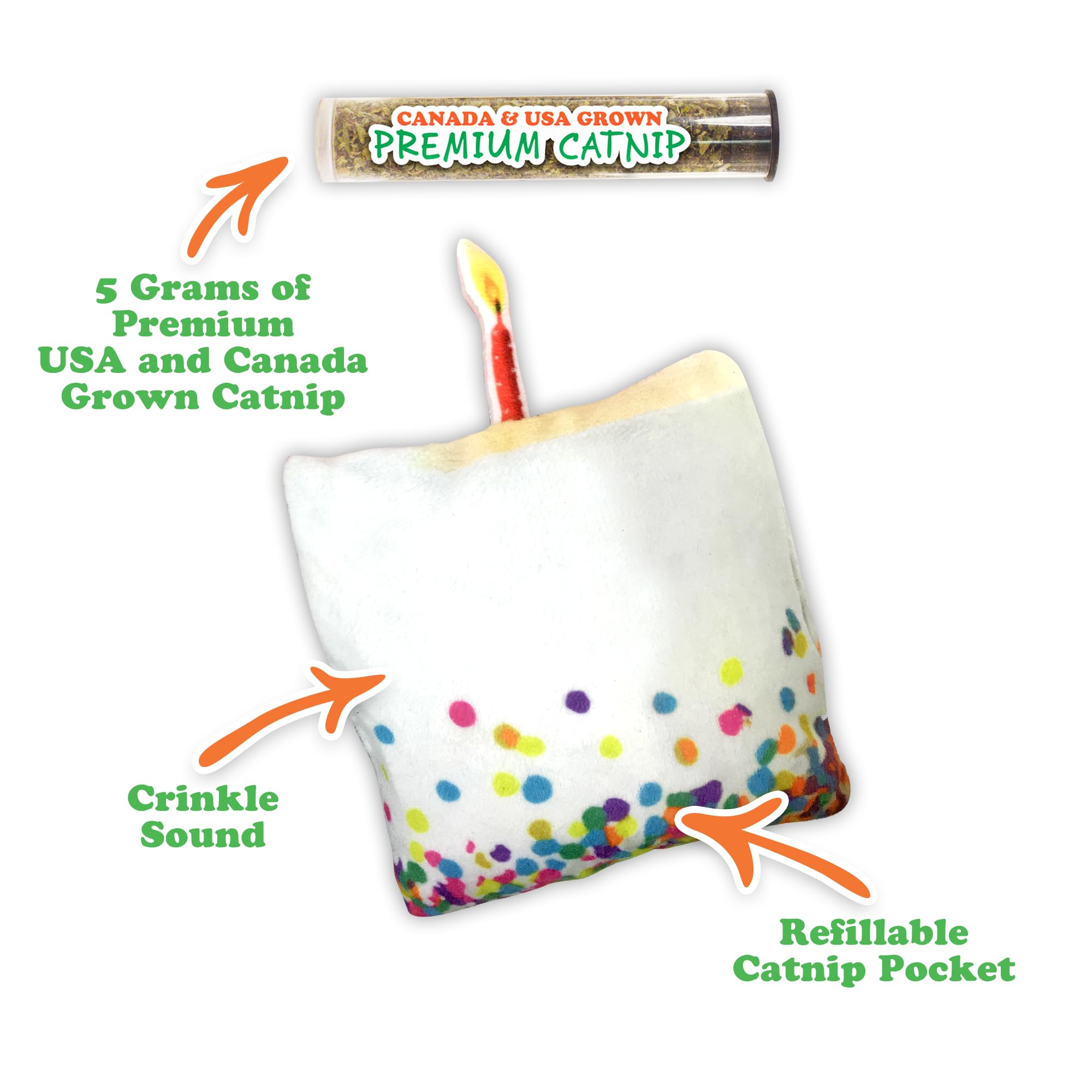 Meowijuana | Birthjays Bundle | Birthjays Catnip Joints And Get Lit Cake | Promotes Play And Cat Health | Includes Organic Catni