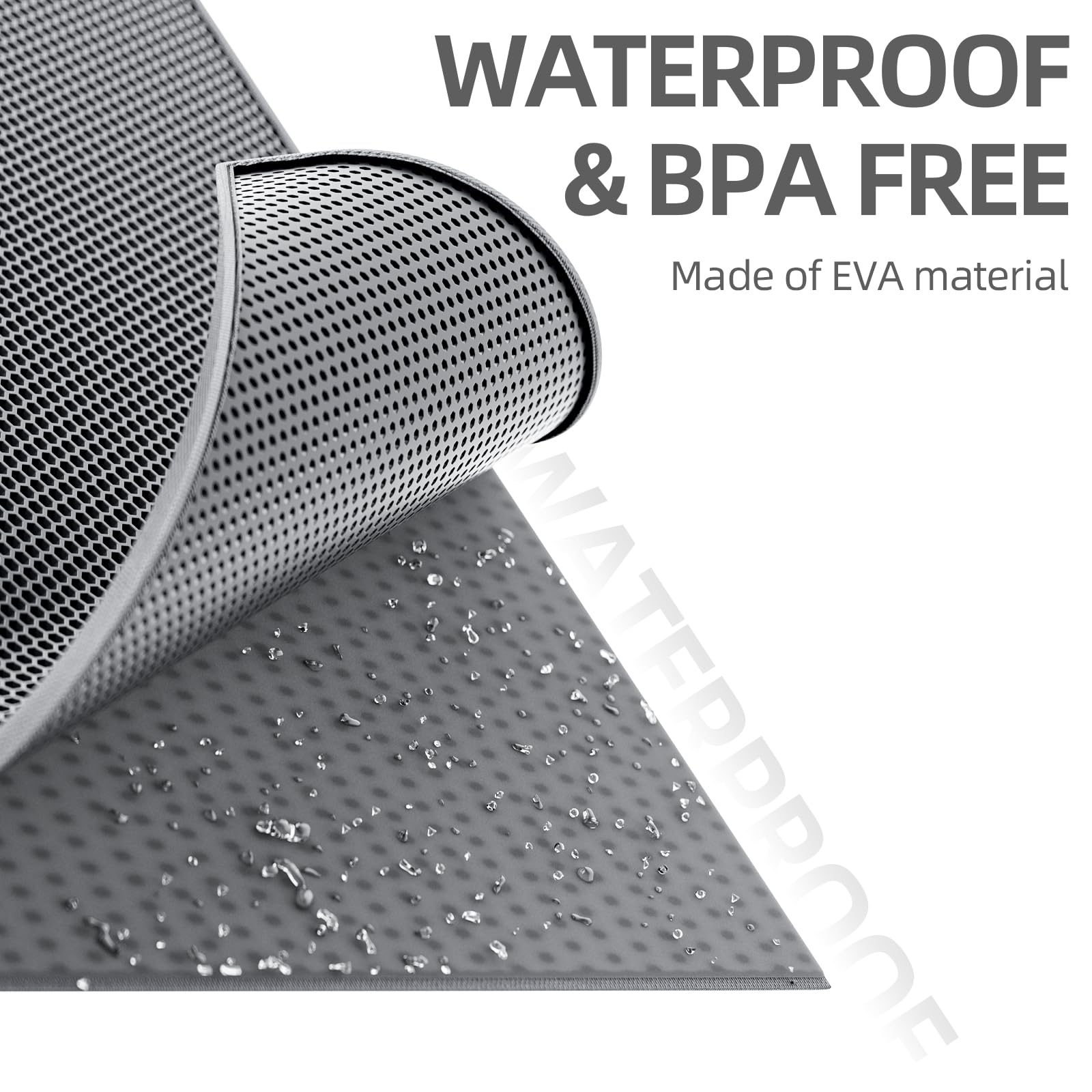 Esthello Cat Litter Mat Large, Cat Litter Trapping Mat, Honeycomb Double Layer Design, Easy To Clean,Washable (30 X 24 Gray