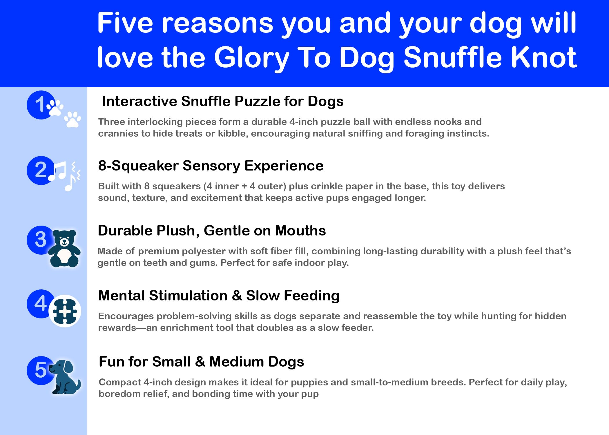 Glory To Dog Pink Snuffle Knot Interactive Dog Toy 4    Puzzle Ball with 8 Squeakers & Crinkle - Treat Hiding Enrichment Toy for
