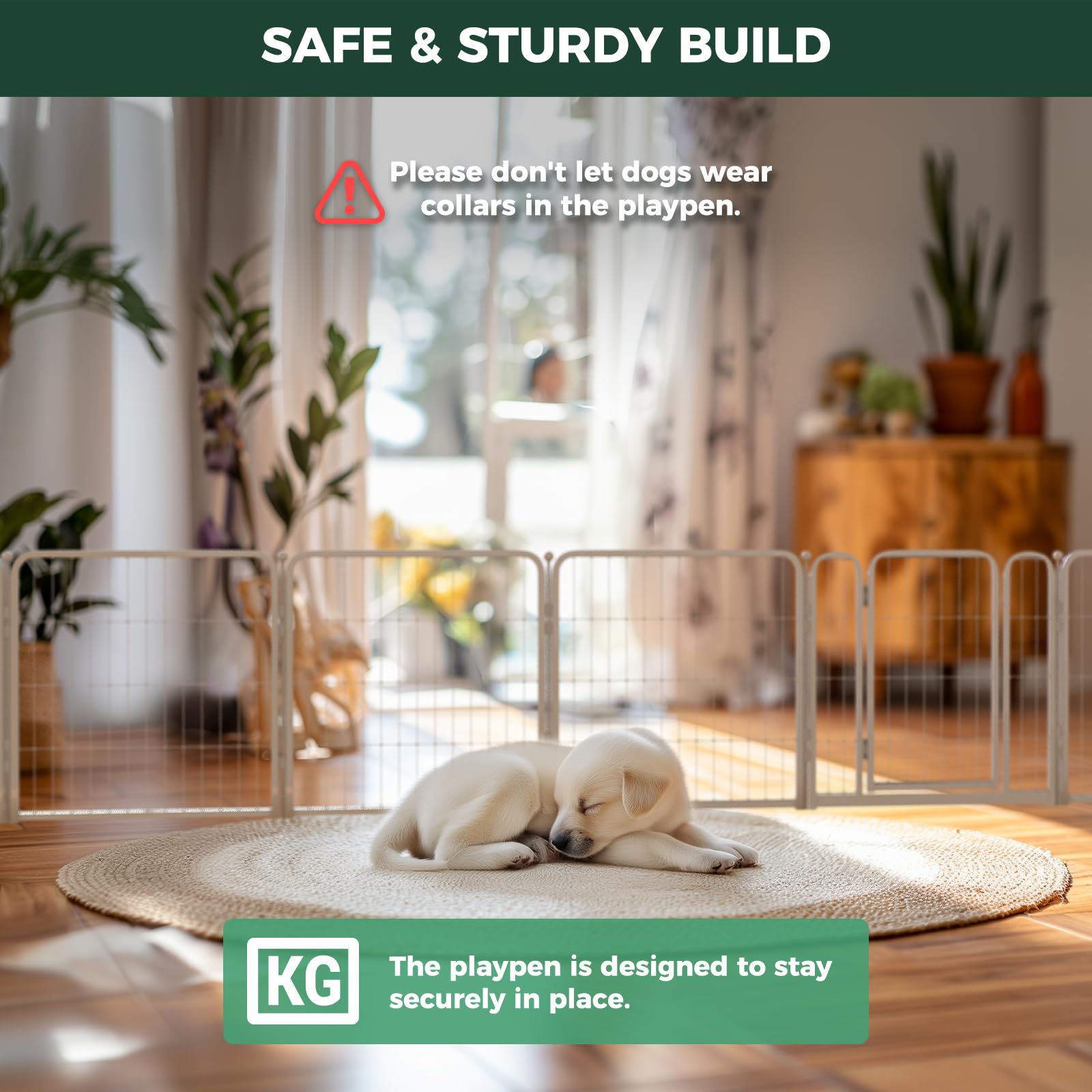 Fxw Homeplus Indoor Dog Playpen - Stress-Free And Safe Play, 24 Inch 6 Panels For Puppy And Small Dogs, White│Patented