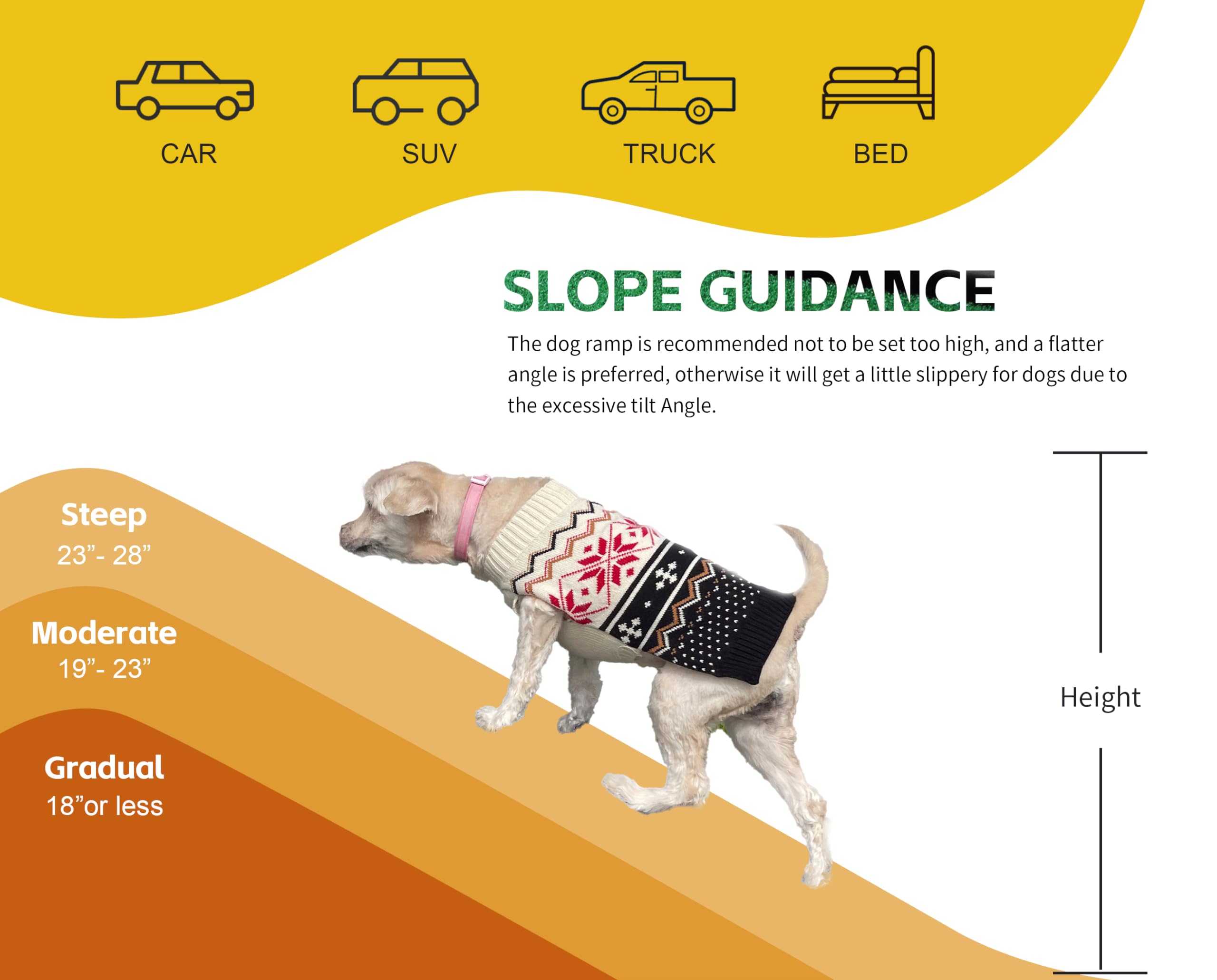 Pawstep 50894 Pet Ramp With Poly Grass - Folding, Portable Dog Ramp For Cars, Suv & Trucks - Non-Slip Surface - Lightweight & Du