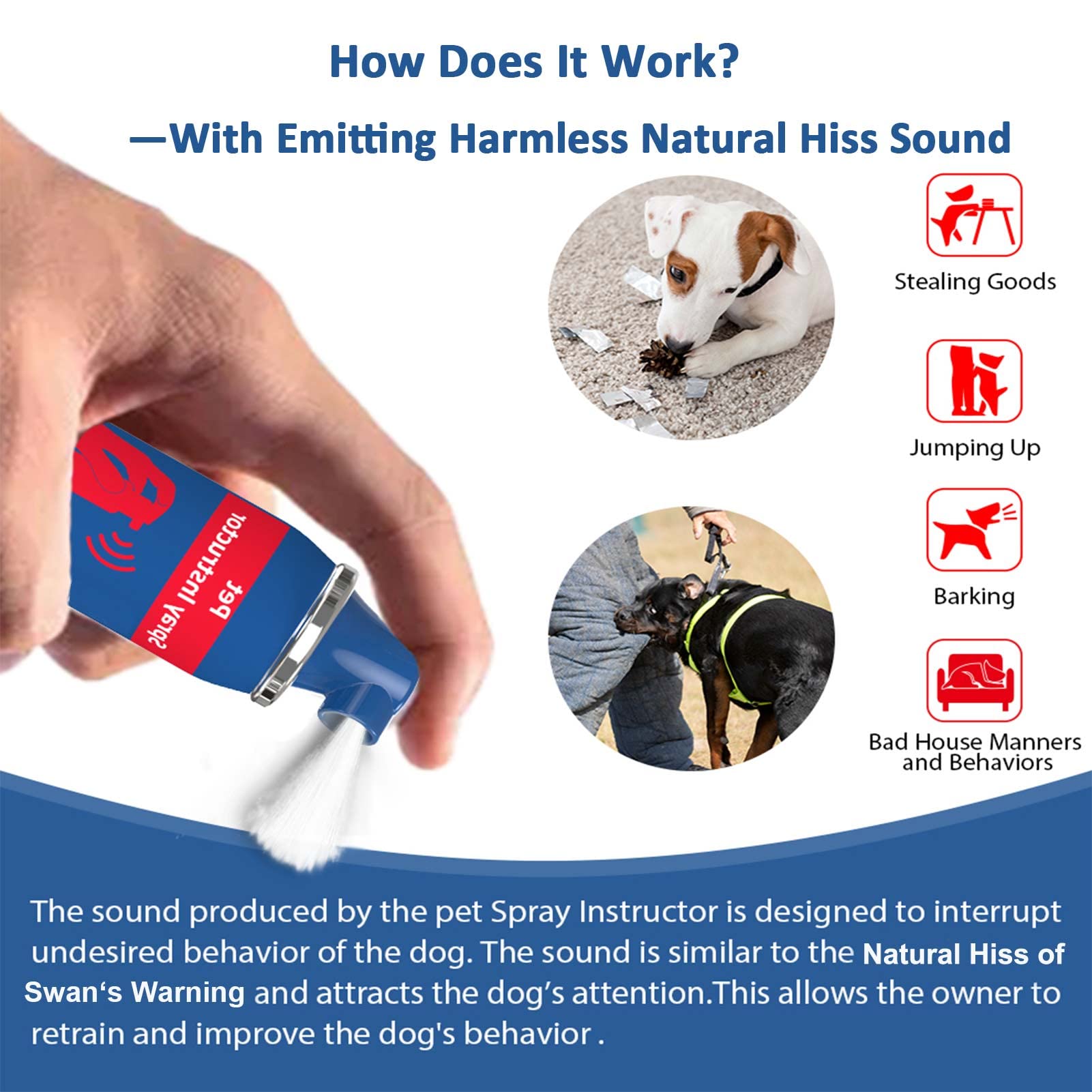 Gutes Leben Dog Corrector Spray, 70ml, Instructor Spray Dog Trainer for Stops Barking, Jumping Up, Help Stop Unnecessary Dog Beh