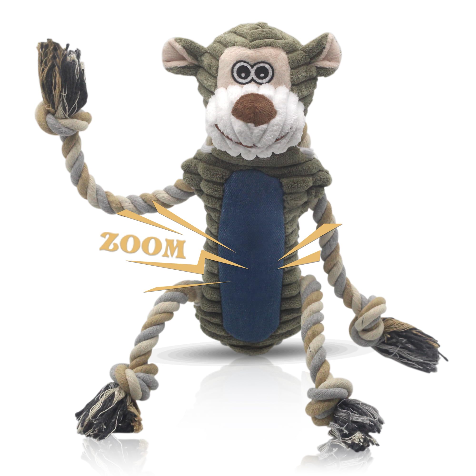 Buypow Plush Dog Chew Toys, Squeaky Dog Toys, Interactive Tug Of War Puppy Toys, Stuffed Toys For Small, Medium And Large Dogs -