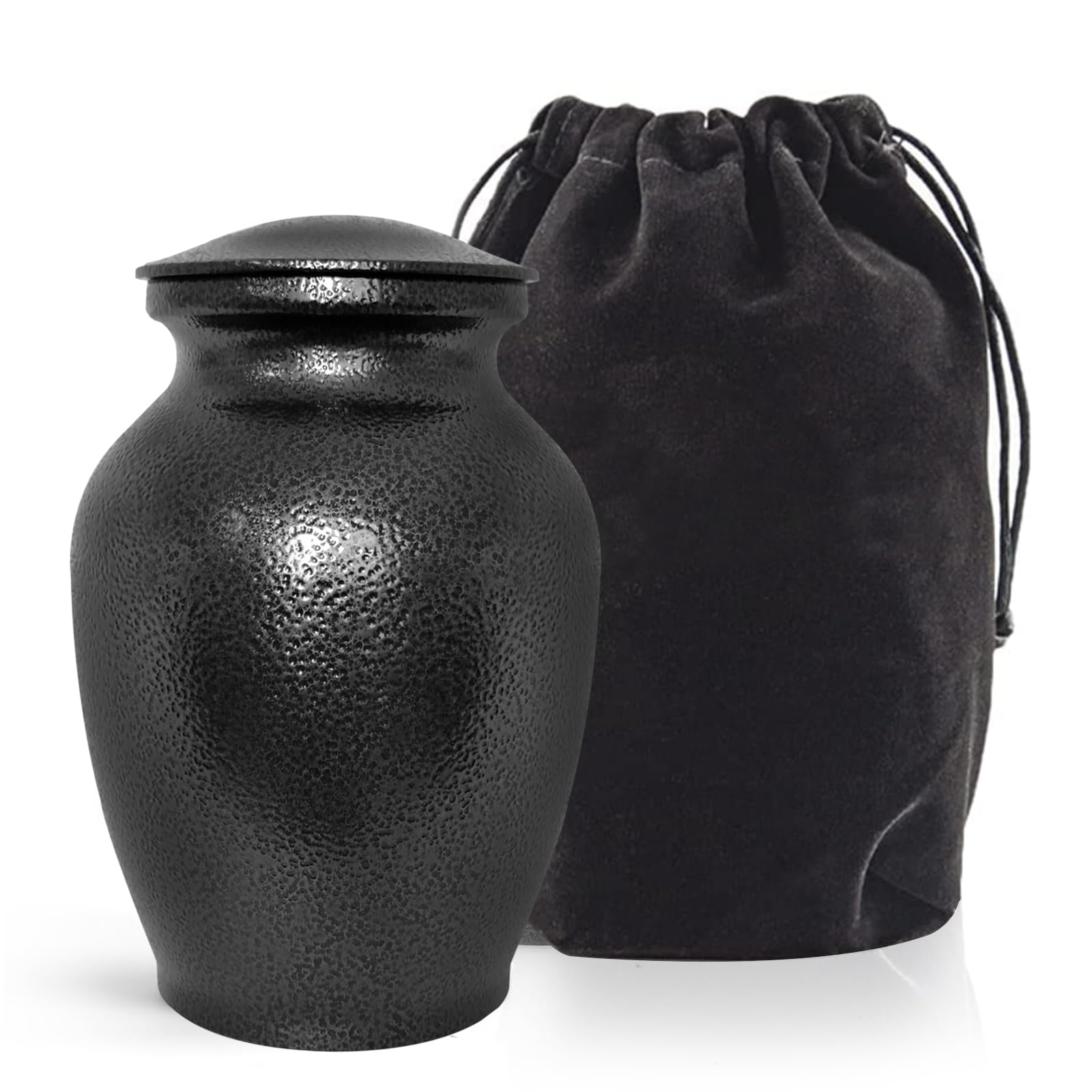 Pcs Pet Cremation Urns For Dogs Ashes, Dog Keepsake Memorial Urns For Ashes, Pet Textured Black Urn Medium