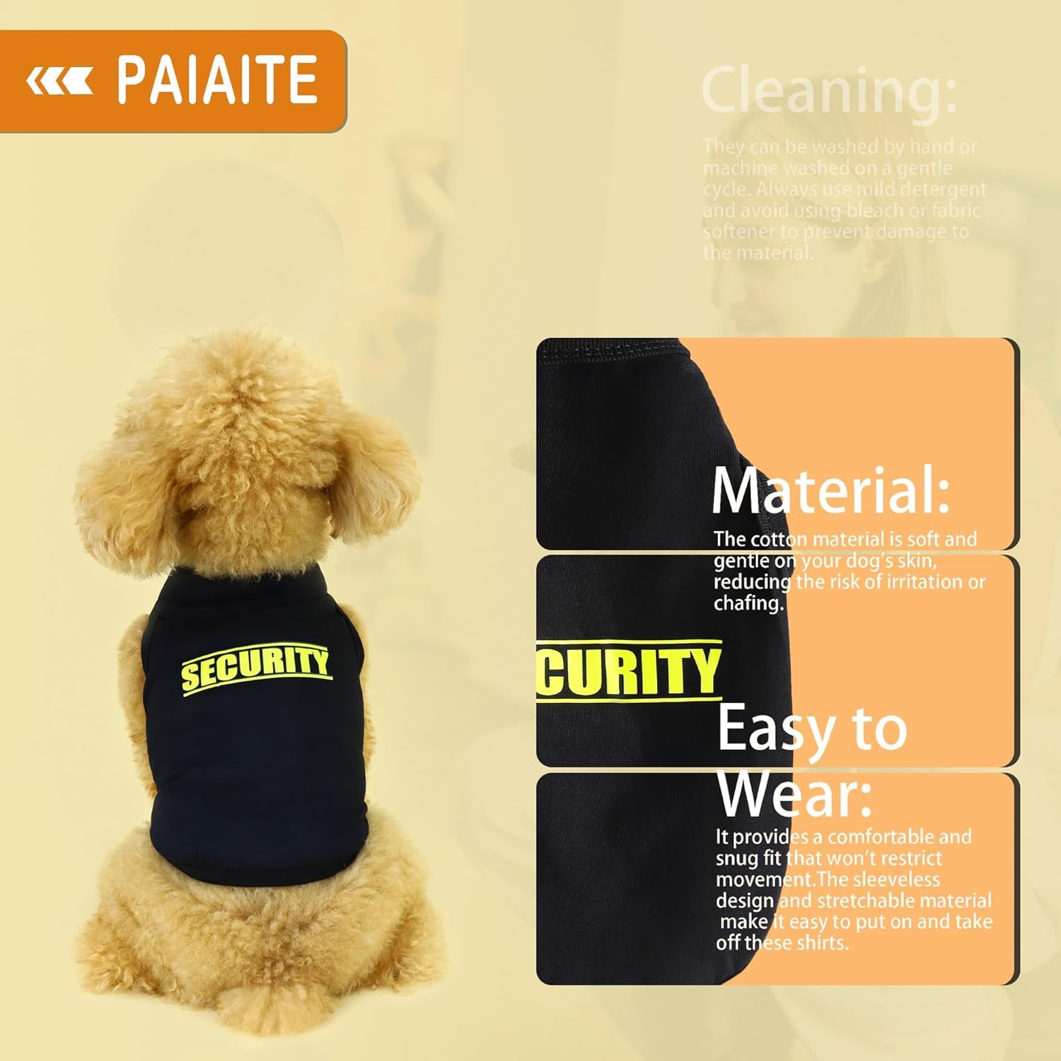 Discover Cozy Cotton Canine Wear: Soft, Lightweight, And Breathable Dog Shirt Vest With Eye-Catching Graphics(Security), Keeping