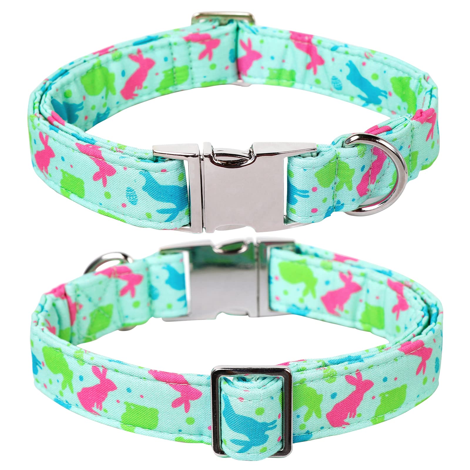 Lionet Paws Easter Dog Collar With Flower, Bunny Egg Flower Collar With Metal Buckle For Dogs, Adjustable Comfortable Dog Collar