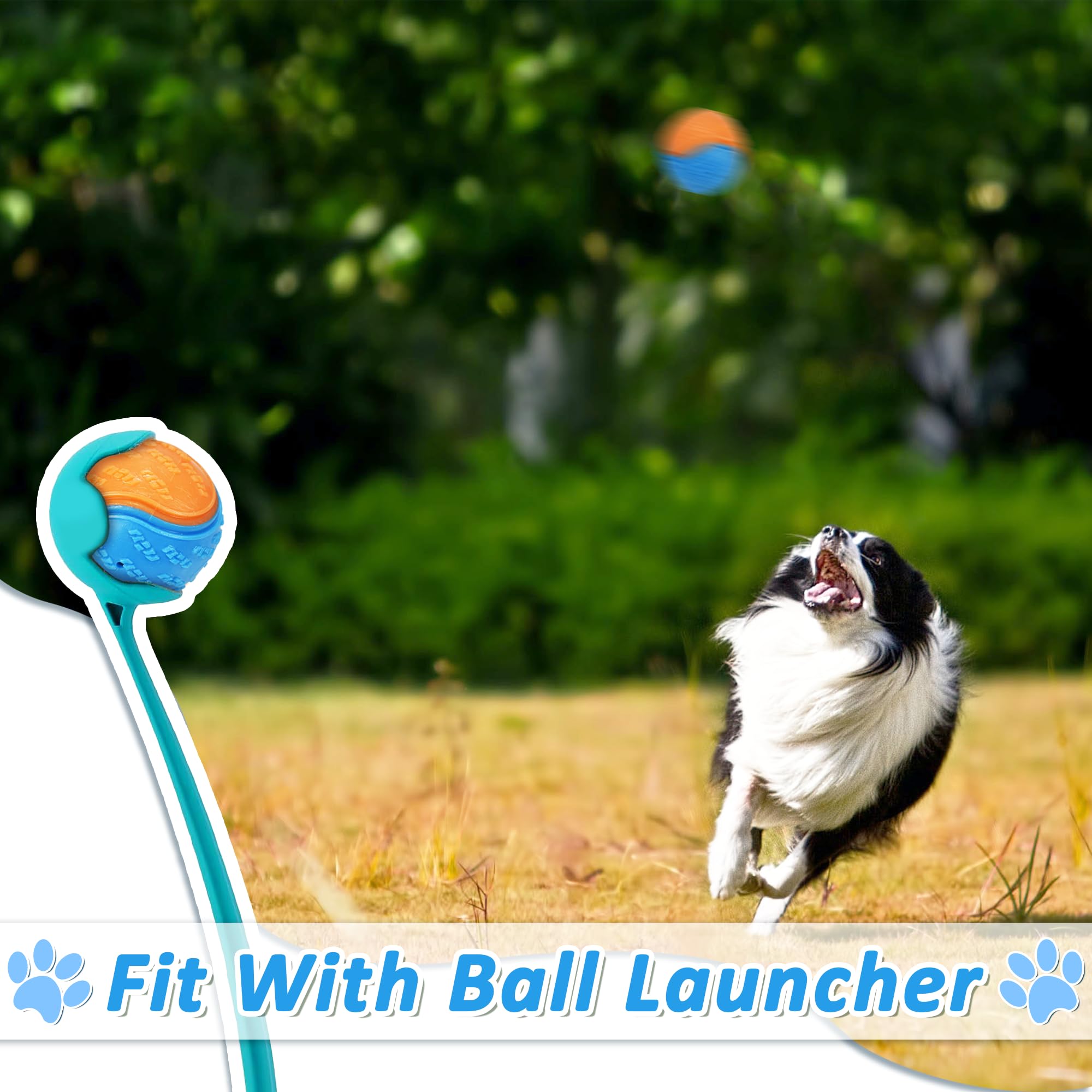 6Pcs Squeaky Dog Balls, Dog Toys Balls For Training, Tough Ball Toys For Dogs, Fit With Dog Ball Launcher, High Bouncy Dog Ball