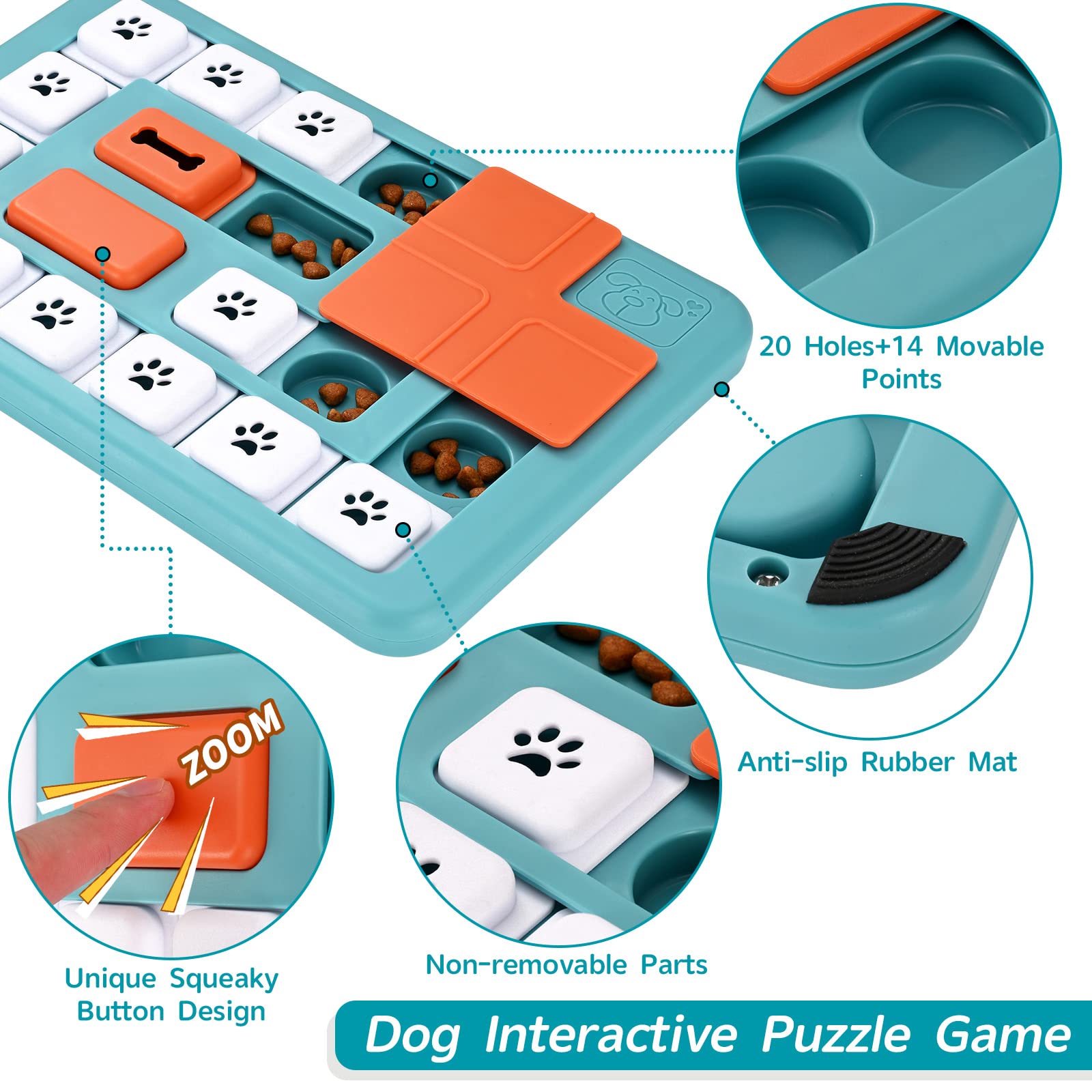 FOXMM Dog Puzzle Toys for Large Medium Small Dogs,Interactive Dog Toys for IQ Training & Mental Stimulating,Dog Enrichment Toys